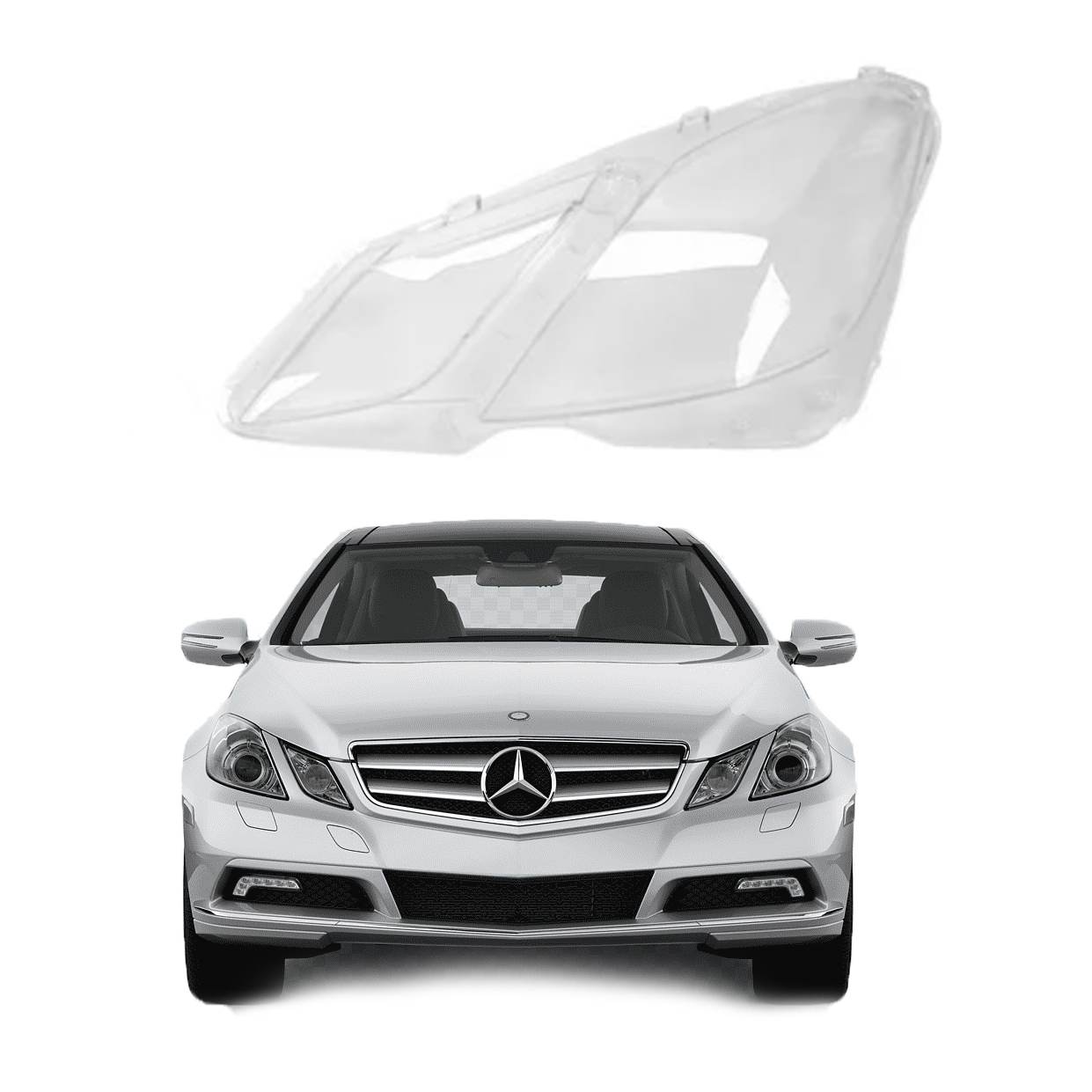 Ляво стъкло за фар Mercedes-Benz E-Class Coupe W207 (09-13)