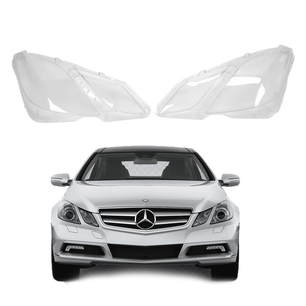 Комплект стъкла за фарове на Mercedes-Benz E class W207 Coupe (09-13),