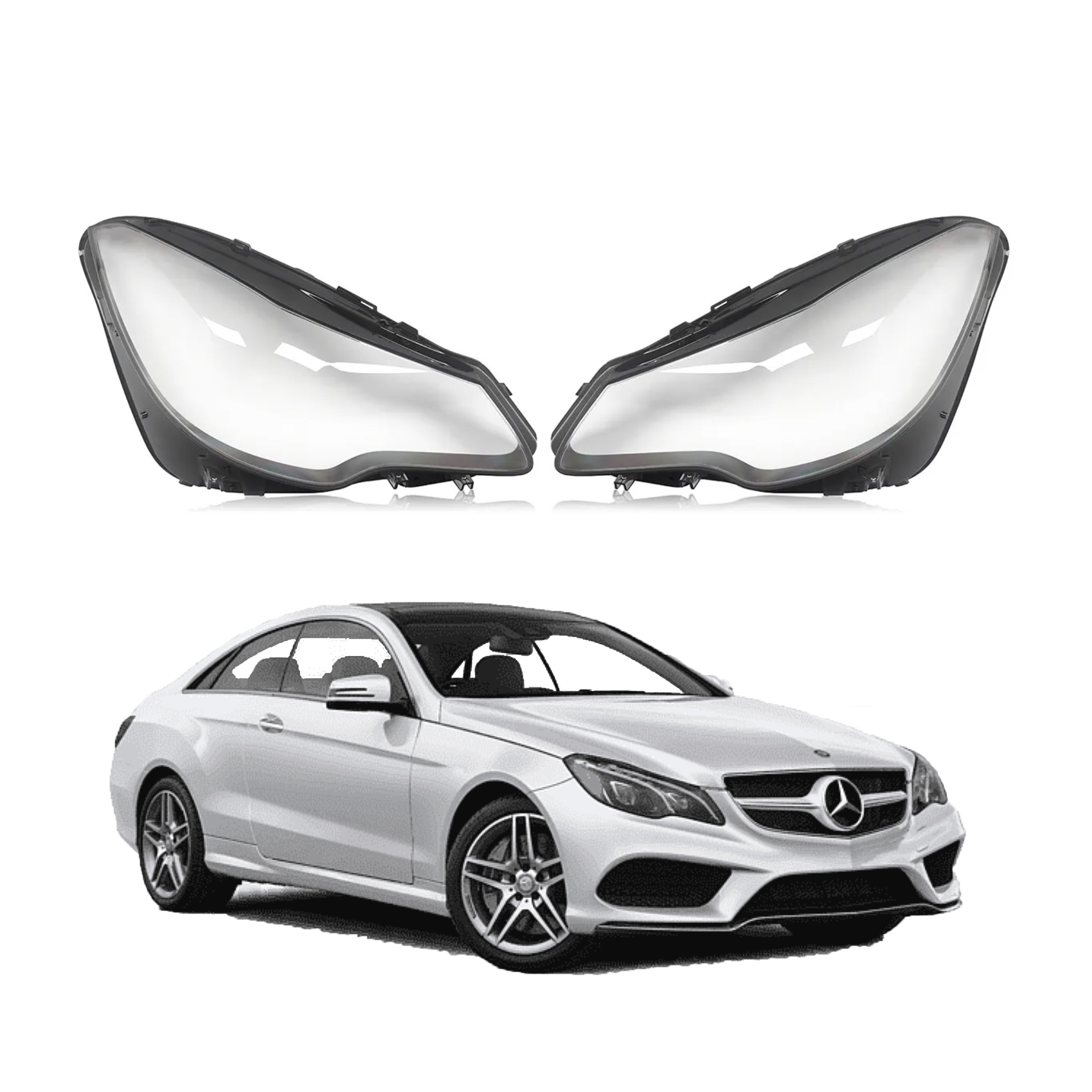 Комплект стъкла за фарове на Mercedes-Benz E W207 Coupe (14-16)