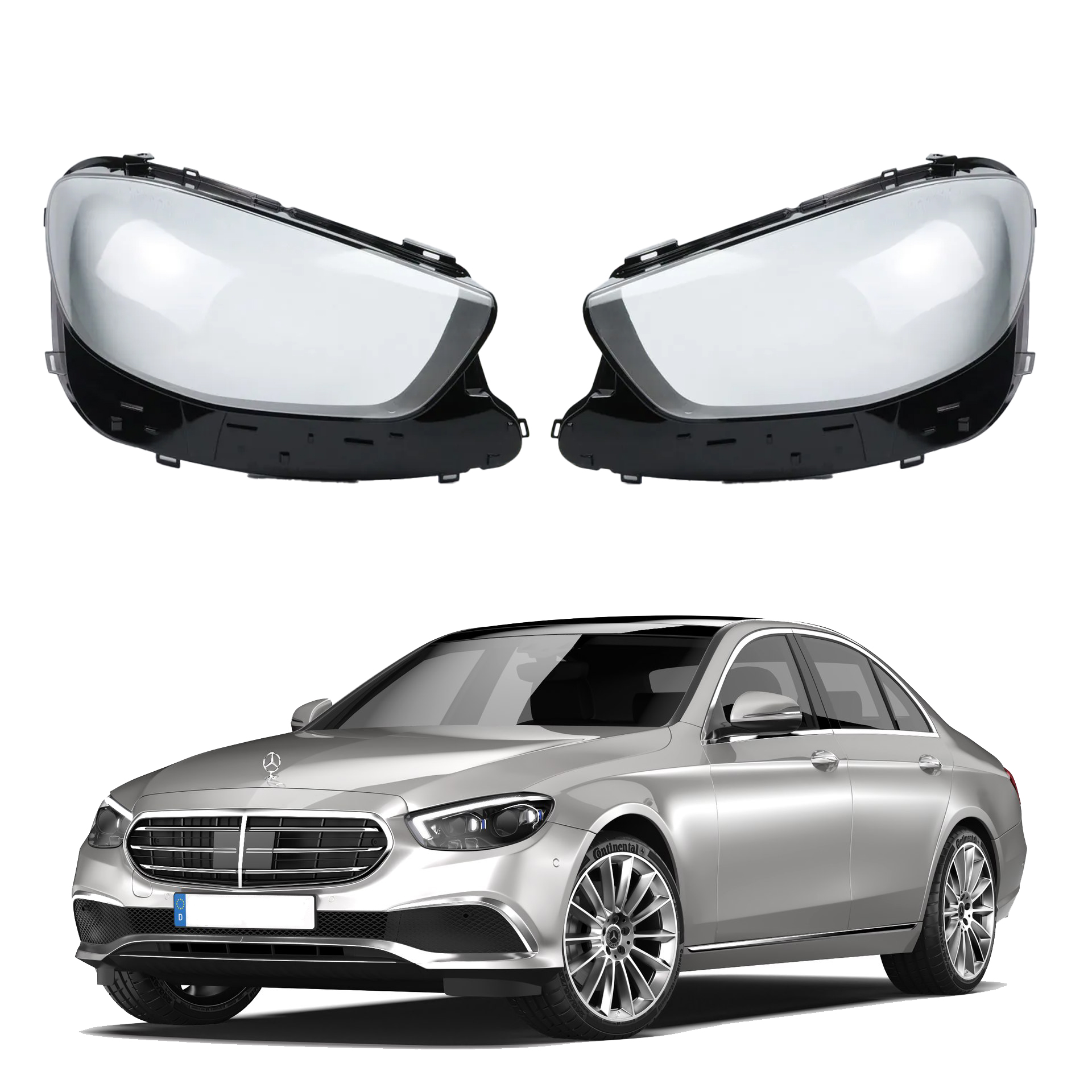 Комплект стъкла за фарове на Mercedes-Benz E class W213 (20-21), ляво 