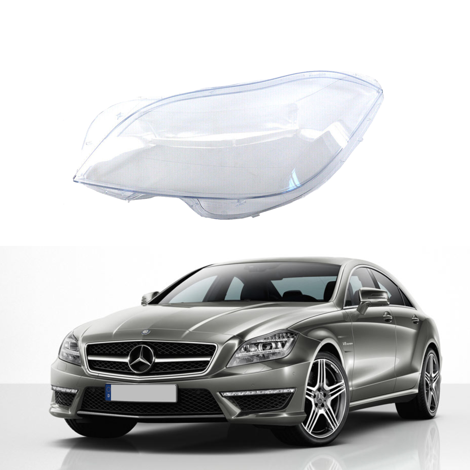 Ляво стъкло за фар на Mercedes-Benz W218 CLS (12-14)