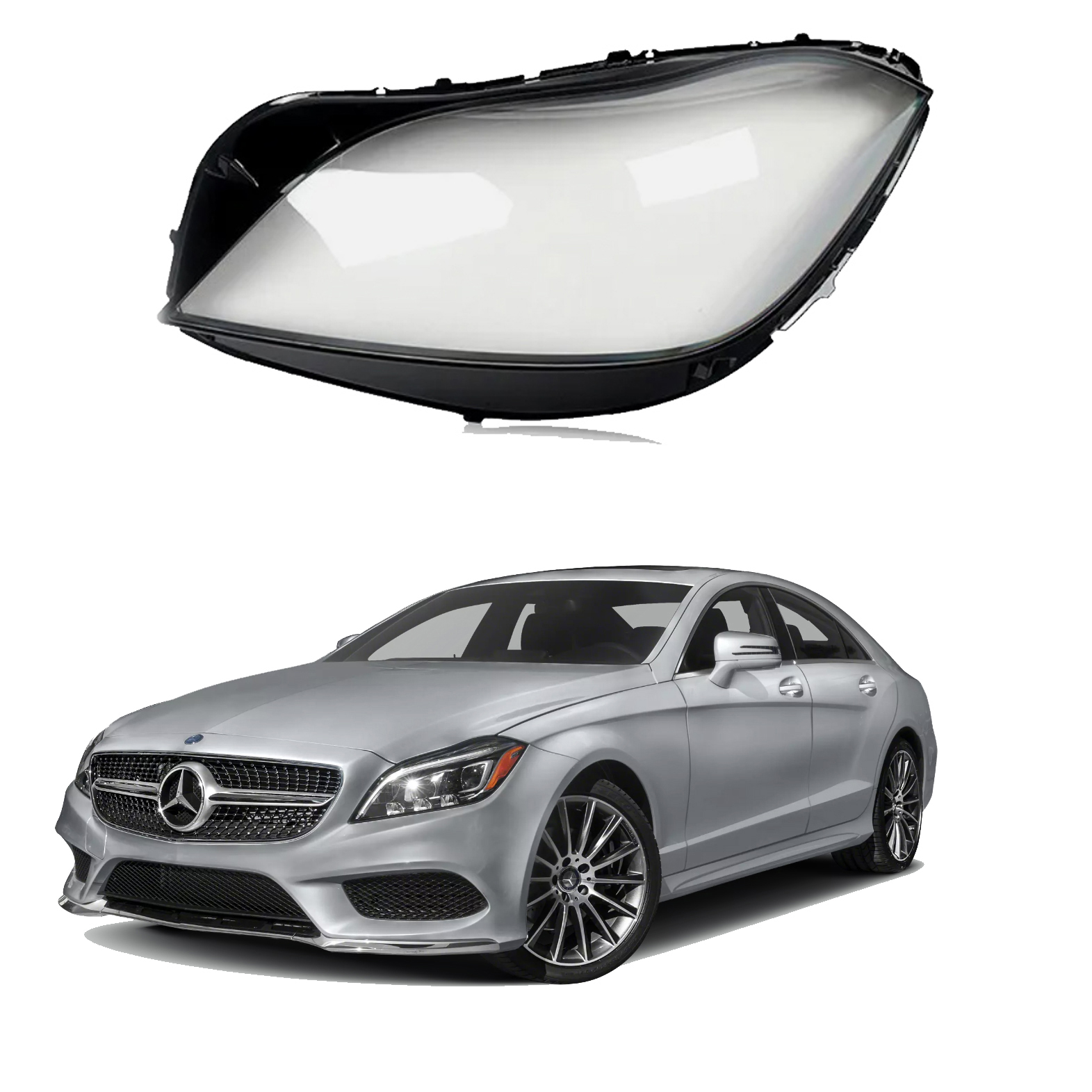 Ляво стъкло за фар Mercedes-Benz CLS W218 Facelift (2015-2018)
