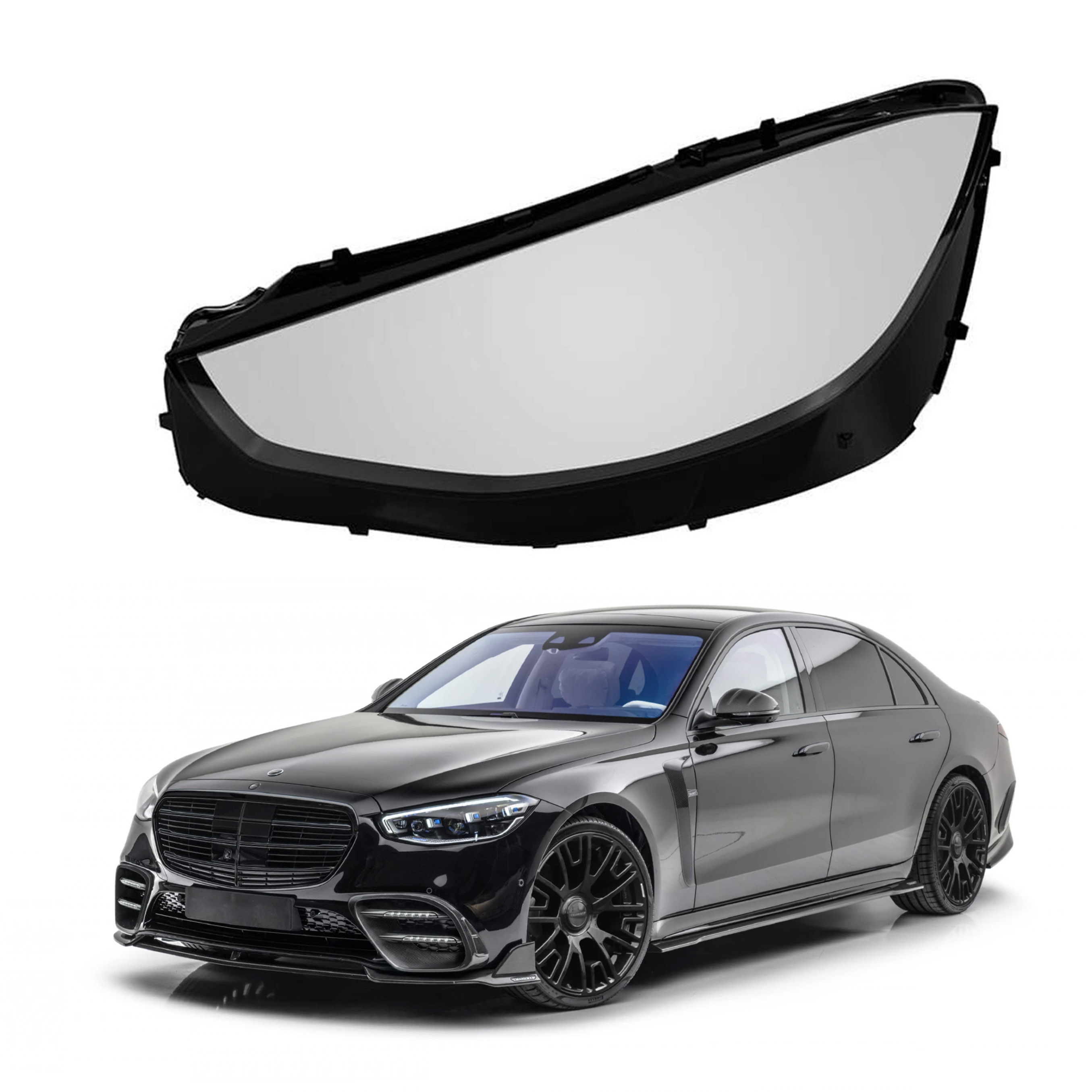 Ляво стъкло за фар на Mercedes-Benz S class W223 (20-23)