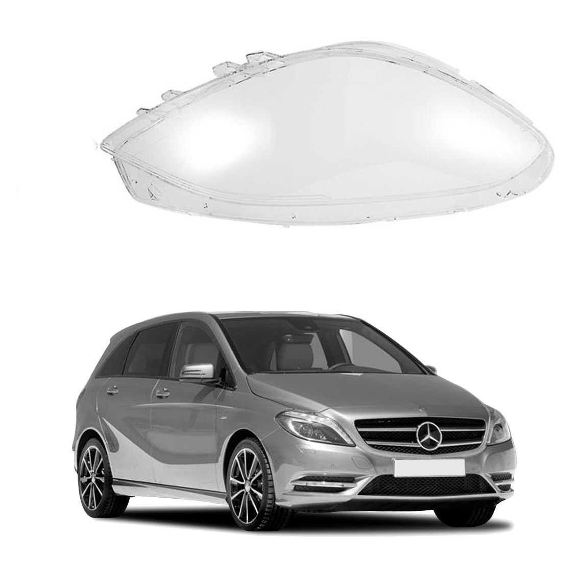Ляво стъкло за фар на Mercedes-Benz B class W246 (12-15)