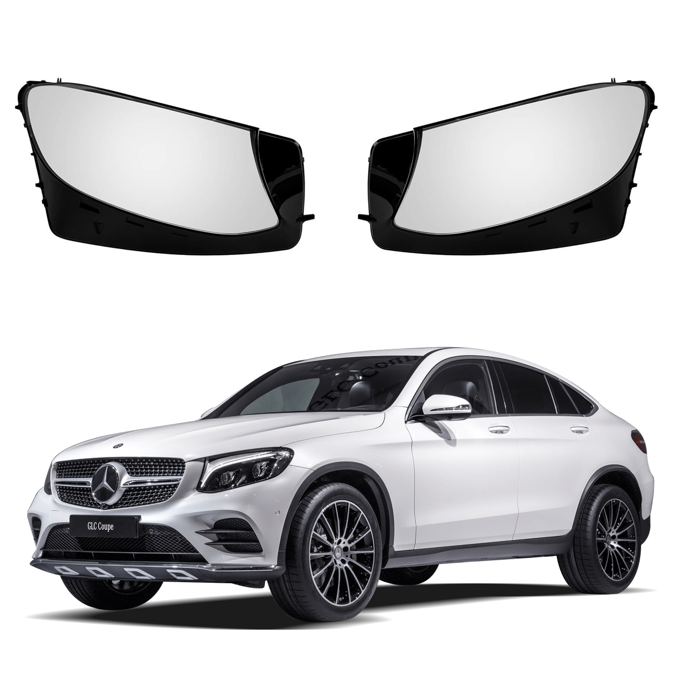 Комплект стъкла за фарове на Mercedes-Benz GLC W253 (16-18), ляво и дя
