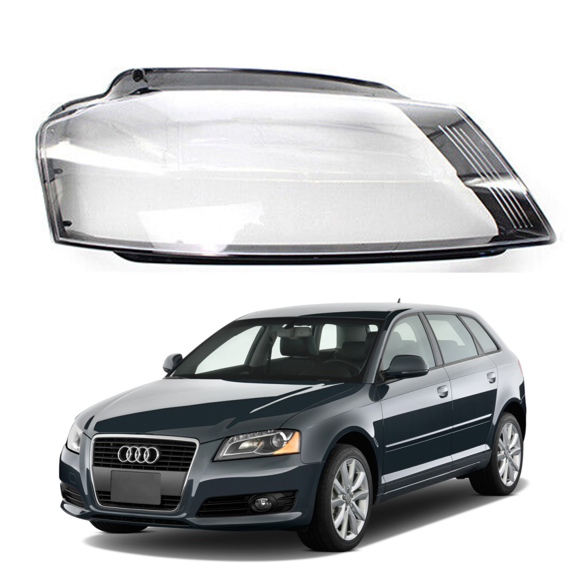 Дясно стъкло за фар на Audi A3 8P (09-12)