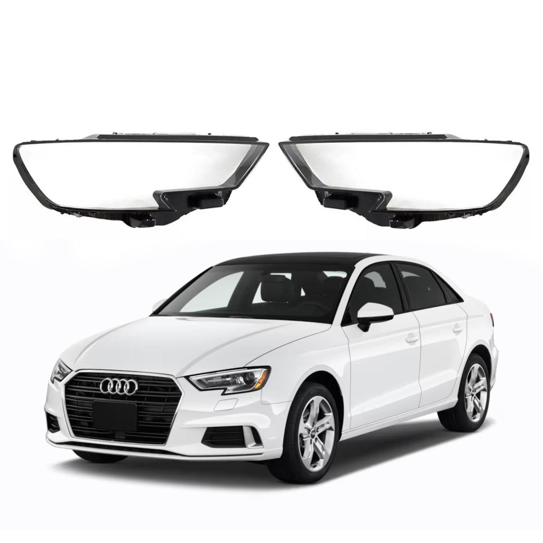 Комплект стъкла за фарове на  Audi A3 8V (16-19), ляво и дясно 