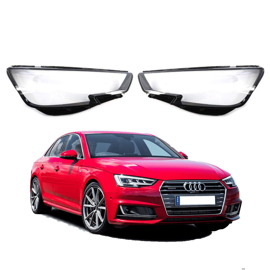 Комплект стъкла за фарове на Audi A4 B9 (16-18), ляво и дясно 