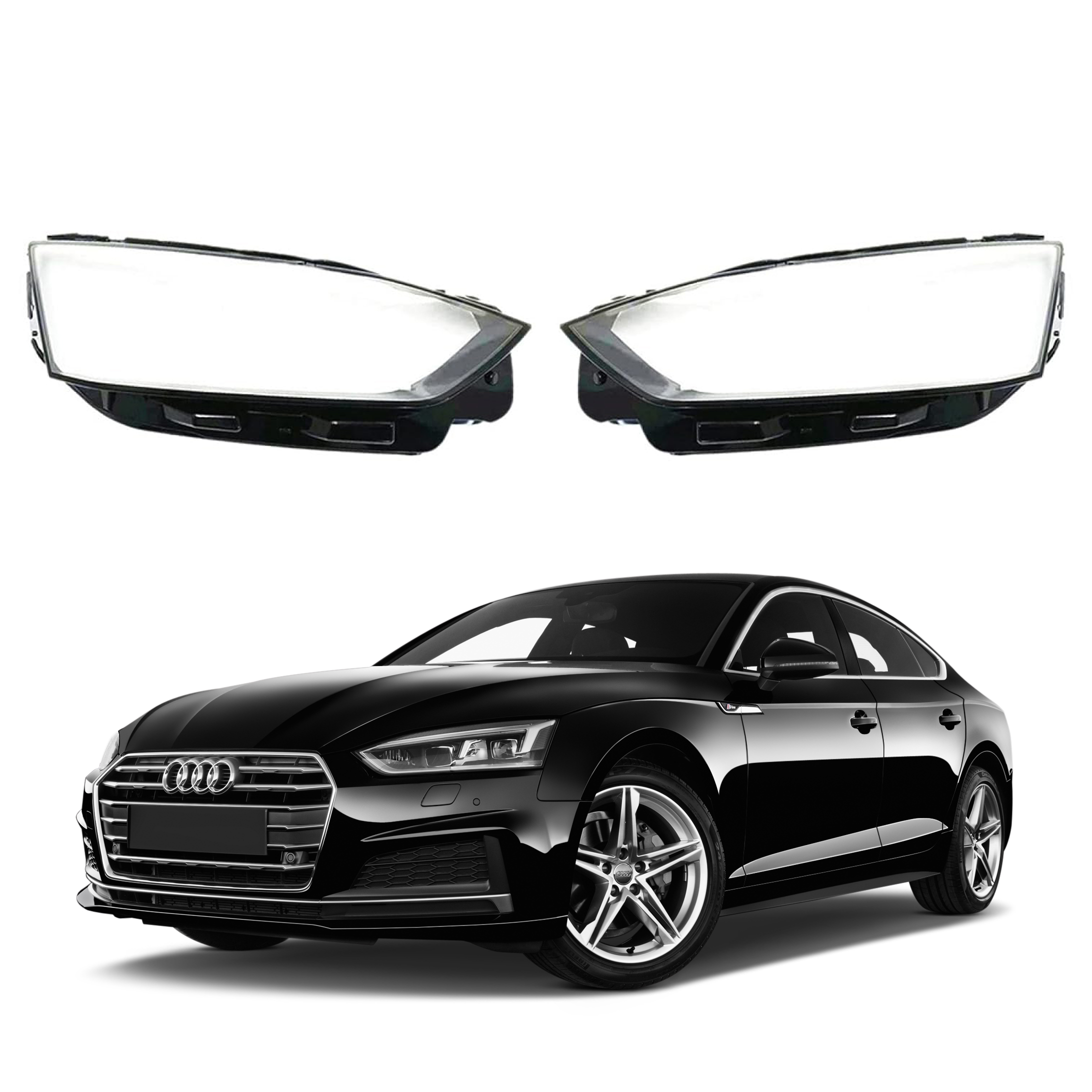 Комплект стъкла за фарове Audi A5 B9 (16-19), ляво и дясно 