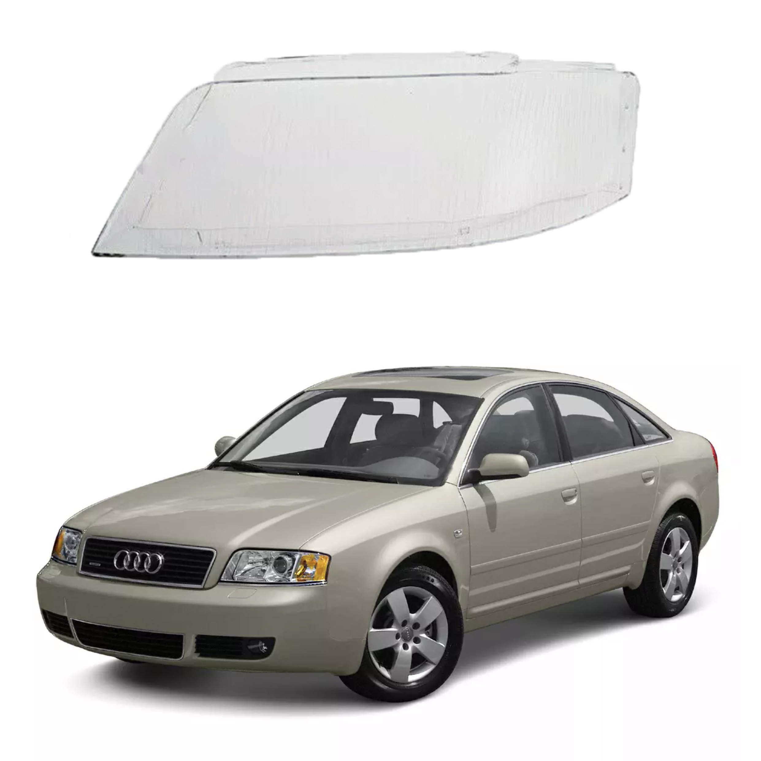 Ляво стъкло за фар Audi A6 C5 (98-02)