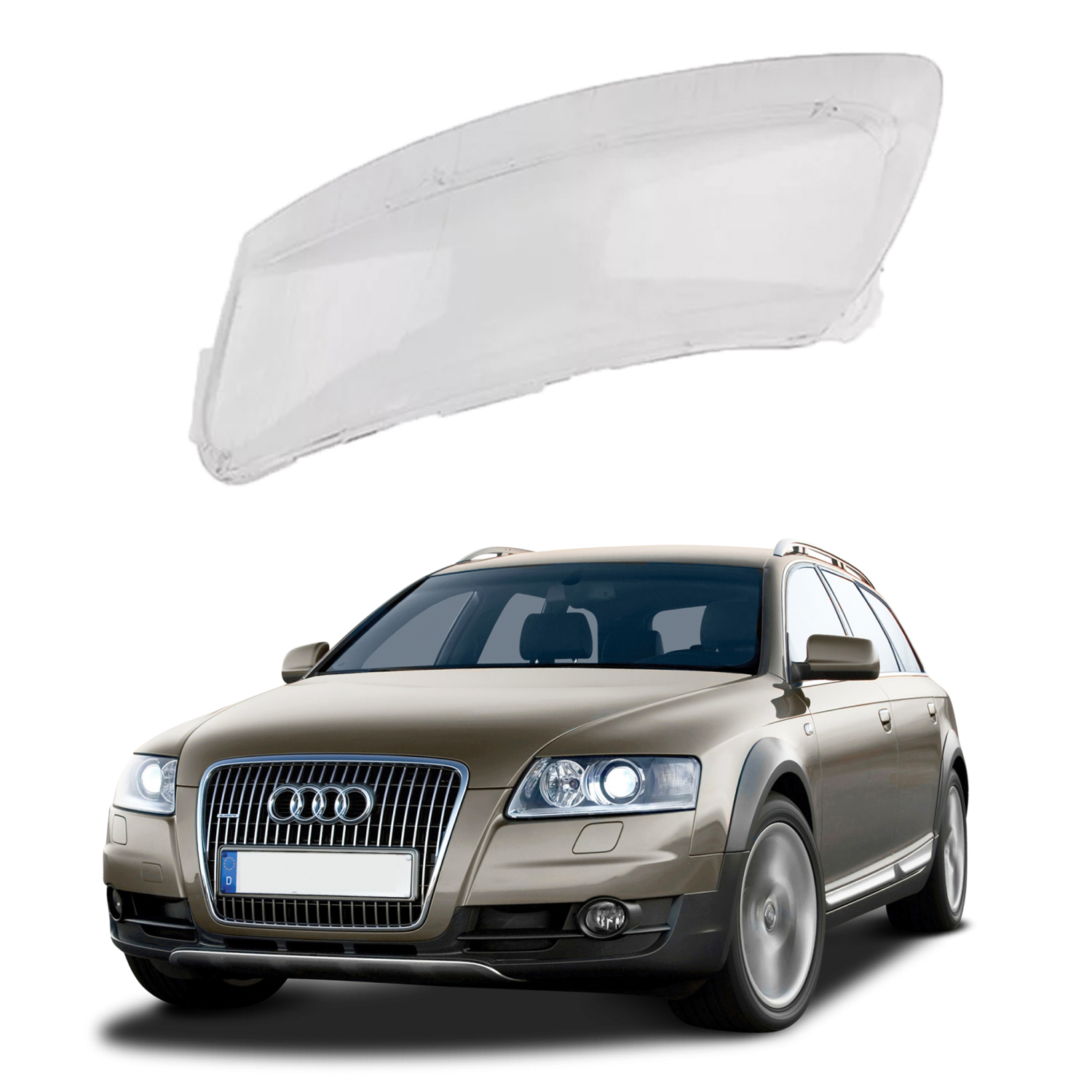 Ляво стъкло за фар Audi A6 C6 (06-11)