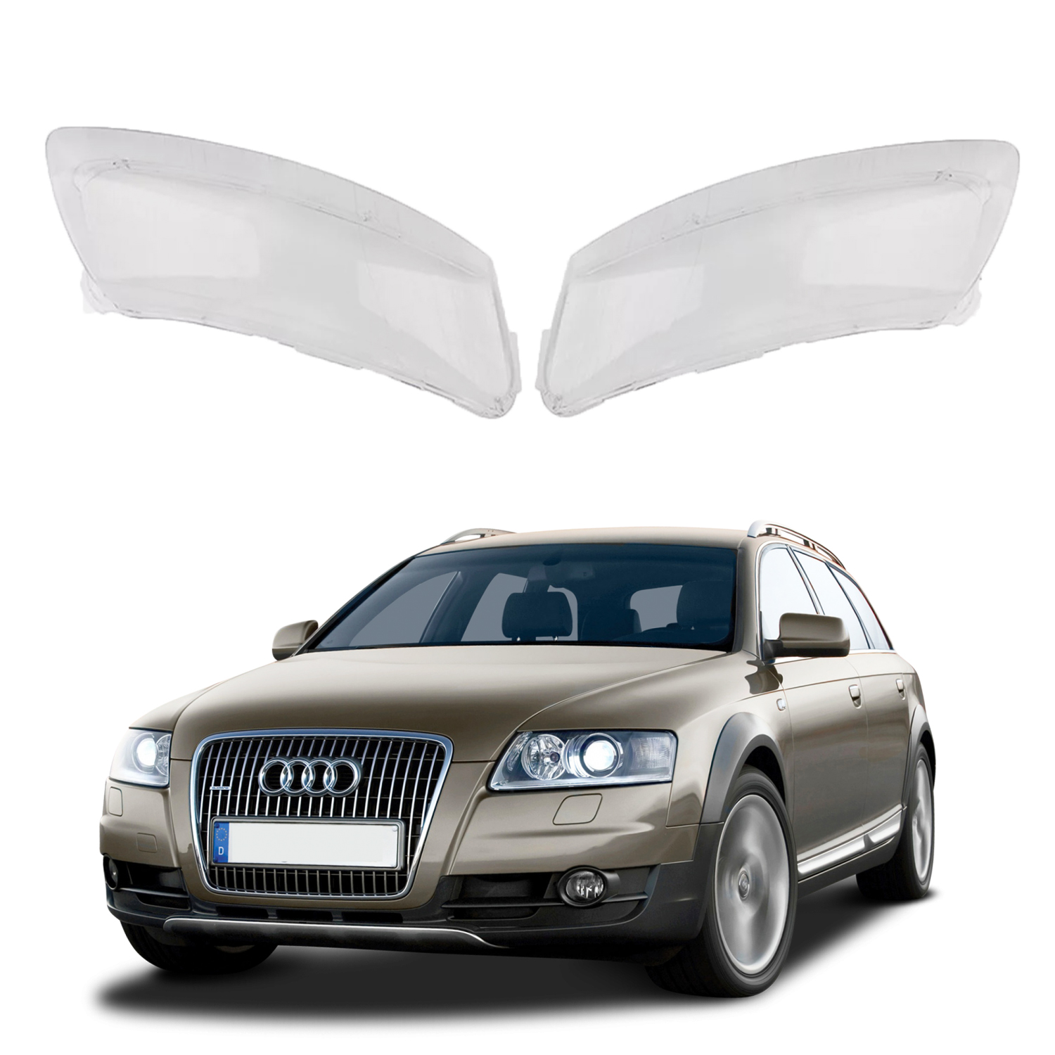 Комплект стъкла за фарове Audi A6 C6 (06-11), ляво и дясно 