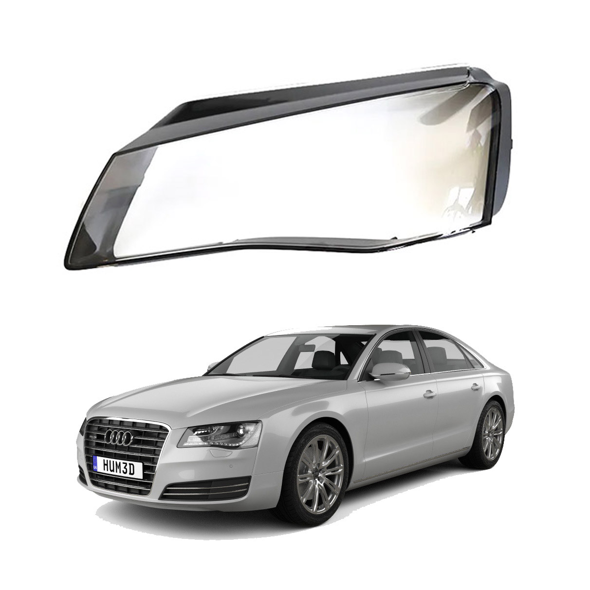 Ляво стъкло за фар Audi A8 D4 (10-13)