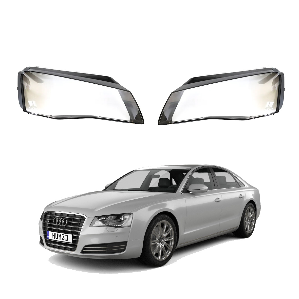 Комплект стъкла за фарове Audi A8 D4 (10-13), ляво и дясно 