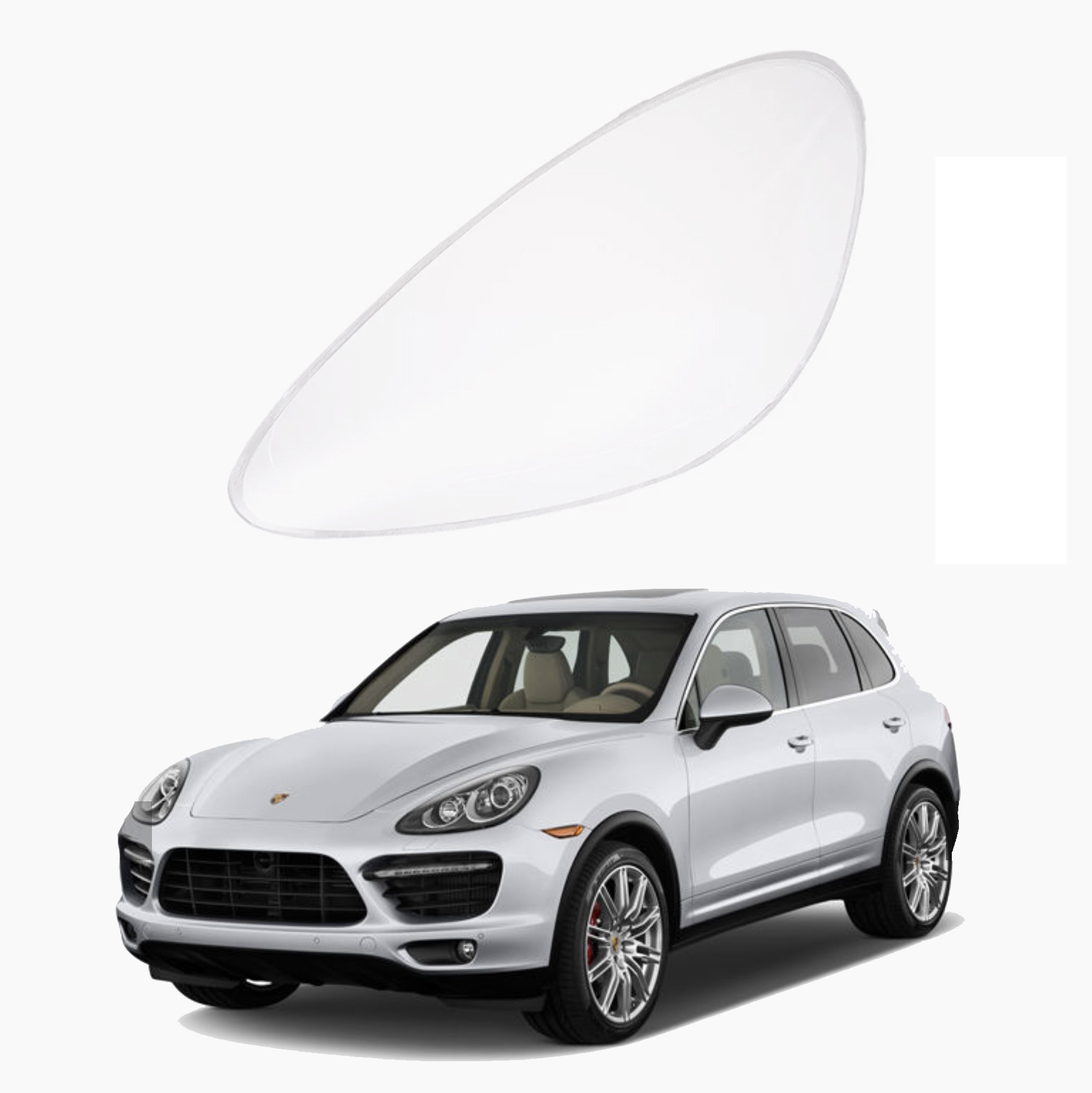 Ляво стъкло за фар за Porsche Cayenne (11-14)