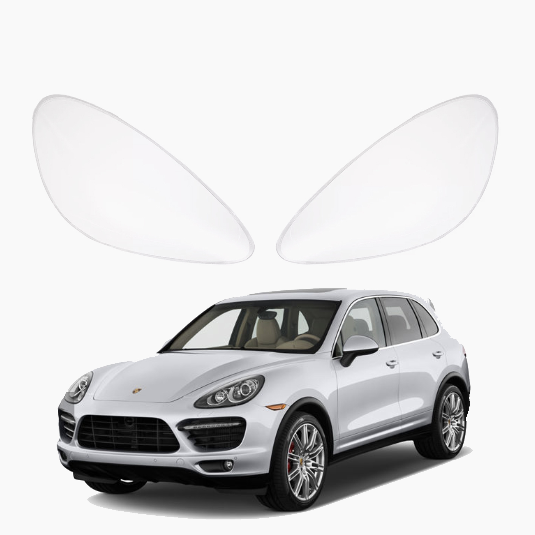 Комплект стъкла за фарове за Porsche Cayenne (11-14), ляво и дясно 