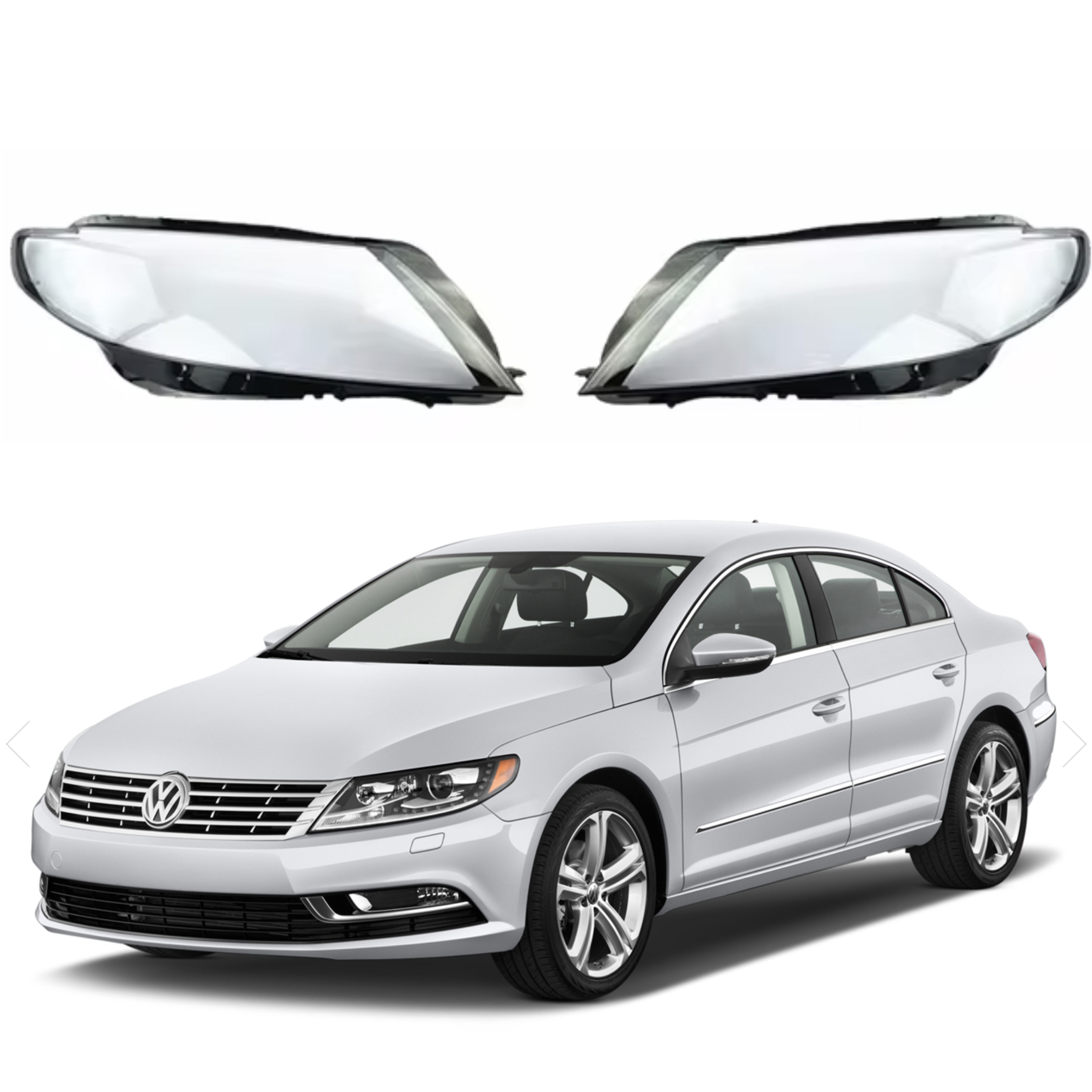 Комплект стъкла за фарове на VW PASSAT CC, 2013-2018, ляво и дясно 