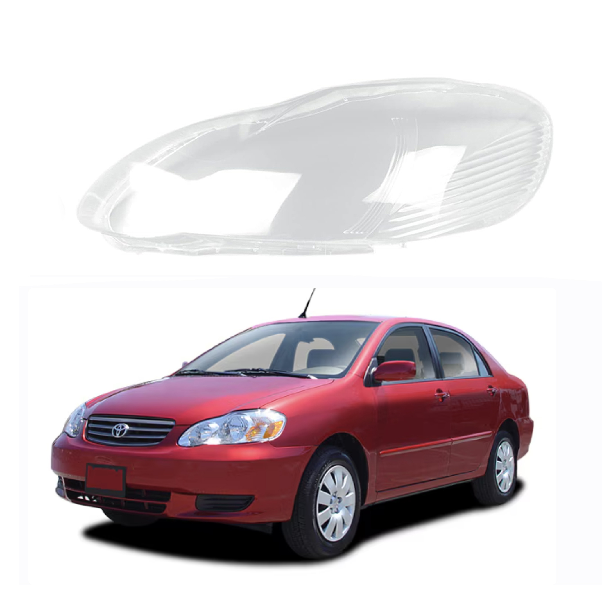 Ляво стъкло за фар за Toyota Corolla (03-06)