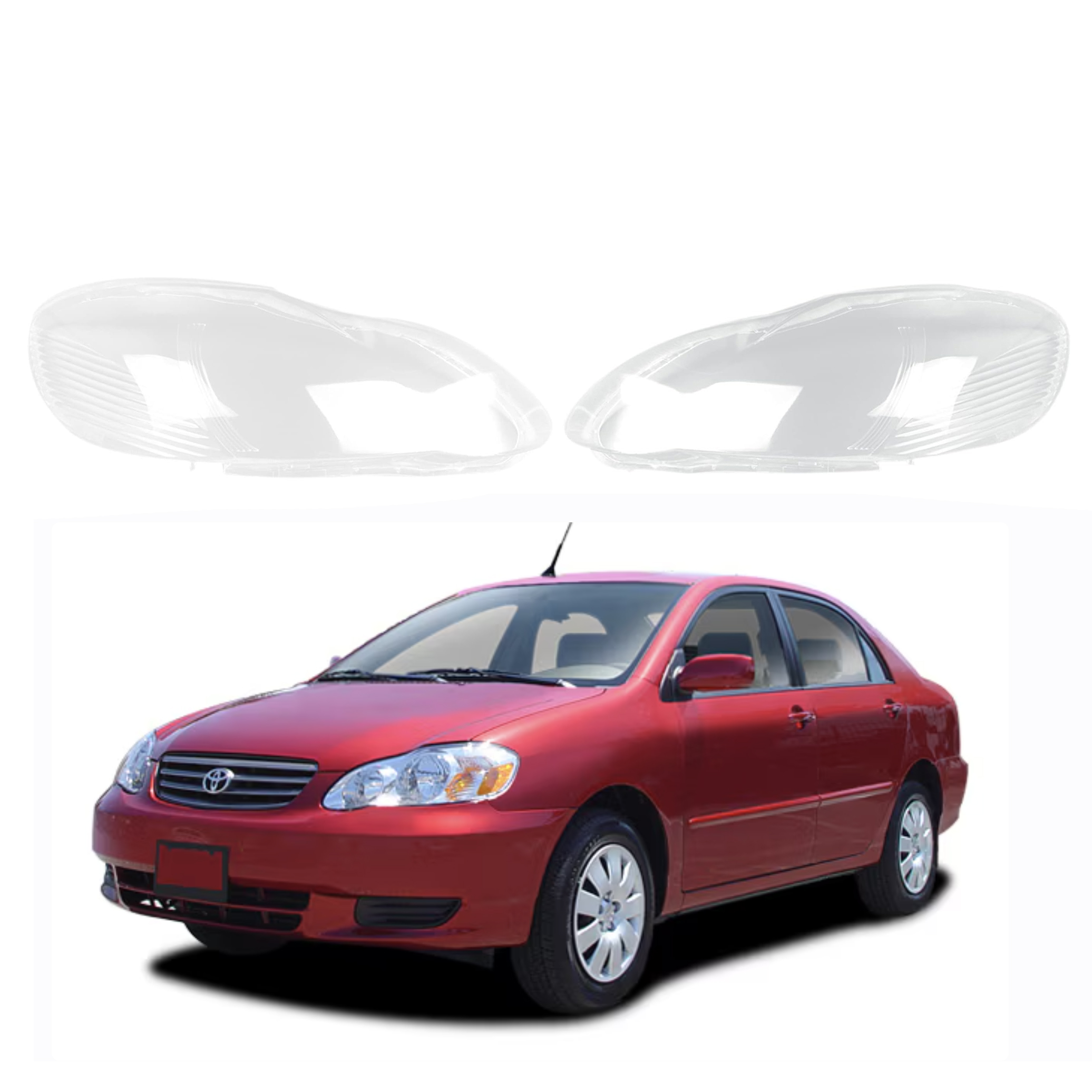 Комплект стъкла за фарове за Toyota Corolla (03-06), ляво и дясно 