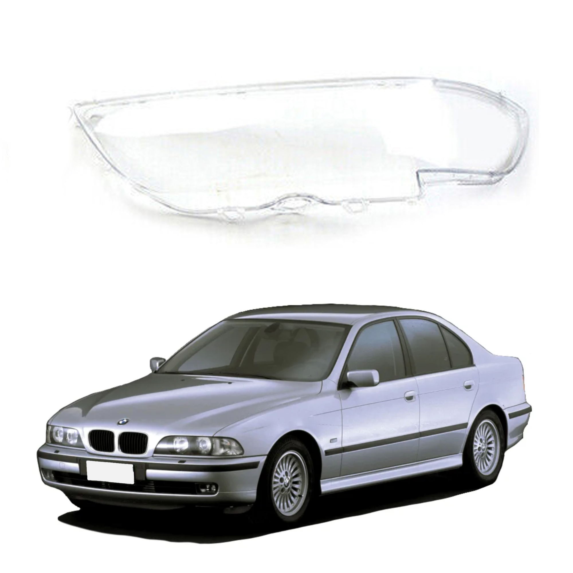 Ляво стъкло за фар на BMW 5 серия E39 (1995-1999)