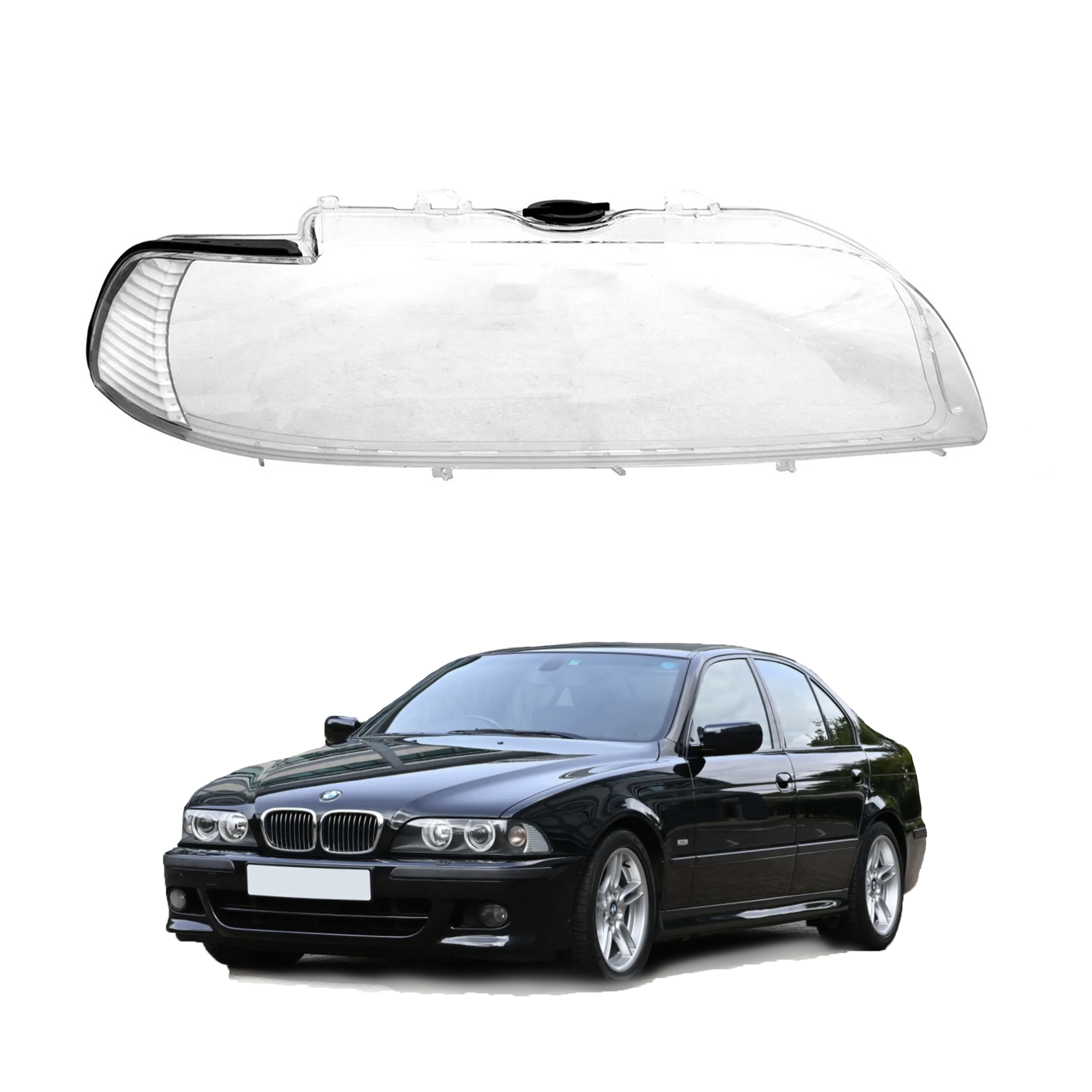 Дясно стъкло за фар за BMW 5 с УПЛЪТНЕНИЯ, 99-03