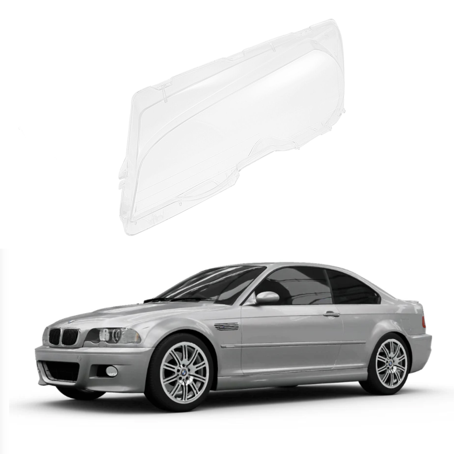Ляво стъкло за фар за BMW 3 серия E46 2 врати, (98-02)