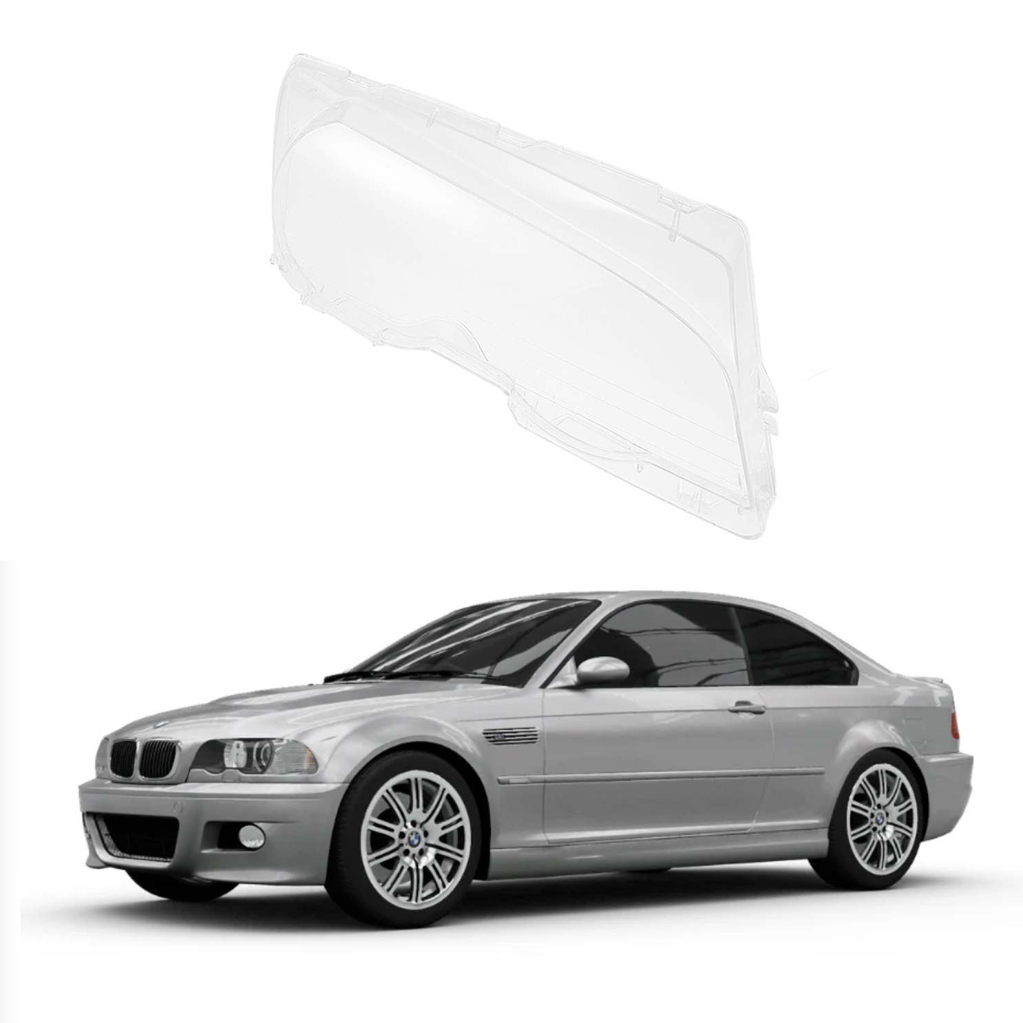 Дясно стъкло за фар за BMW 3 серия E46 2 врати, (98-02)