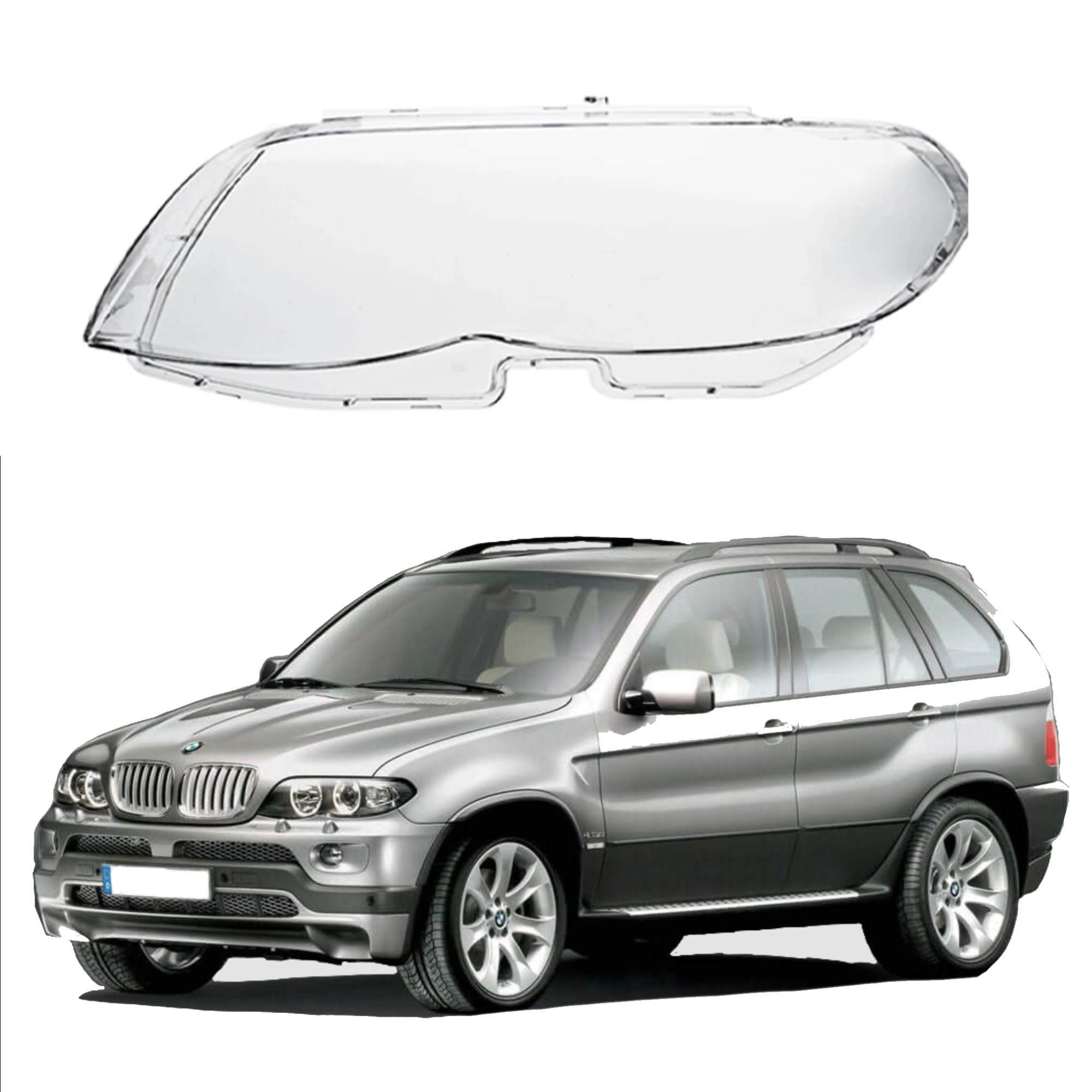 Ляво стъкло за фар на BMW X5 E53 (04-06)