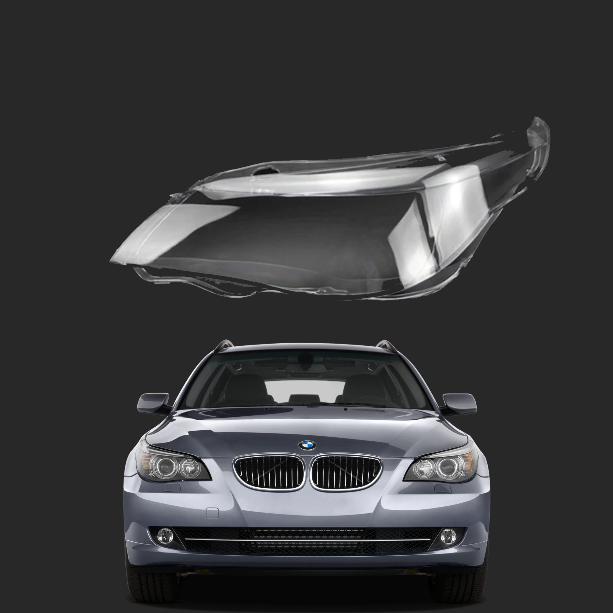 Ляво стъкло за фар на BMW 5 E60 E61 с Dinamic drive, (06-10)