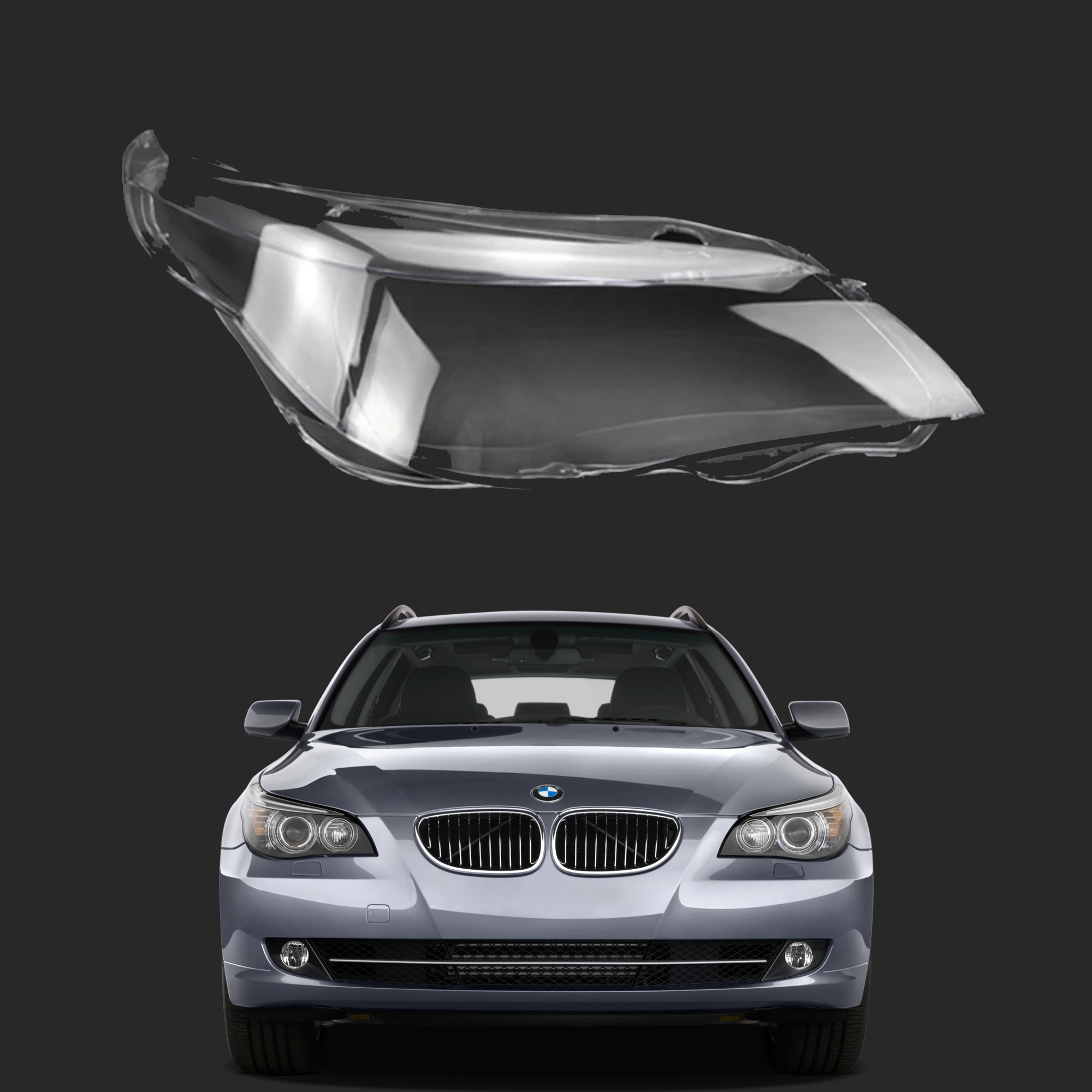 Дясно стъкло за фар на BMW 5 E60 E61 с Dinamic drive, (06-10)