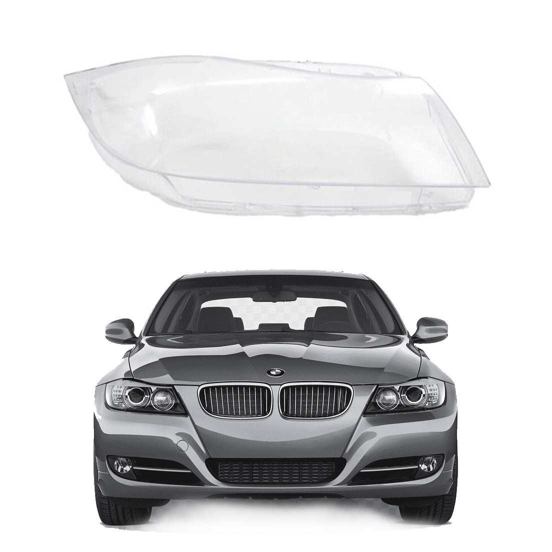 Дясно стъкло / капак за фар за BMW 3 E90 E91 Facelift (07-12)