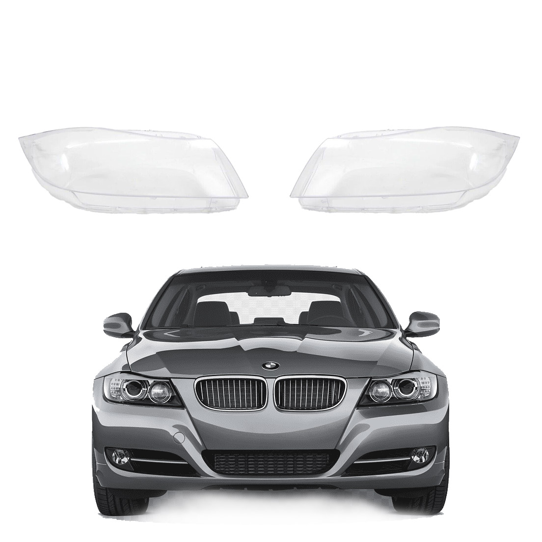 Комплект стъкла / капаци за фарове за BMW 3 Серия E90 E91 Facelift (07