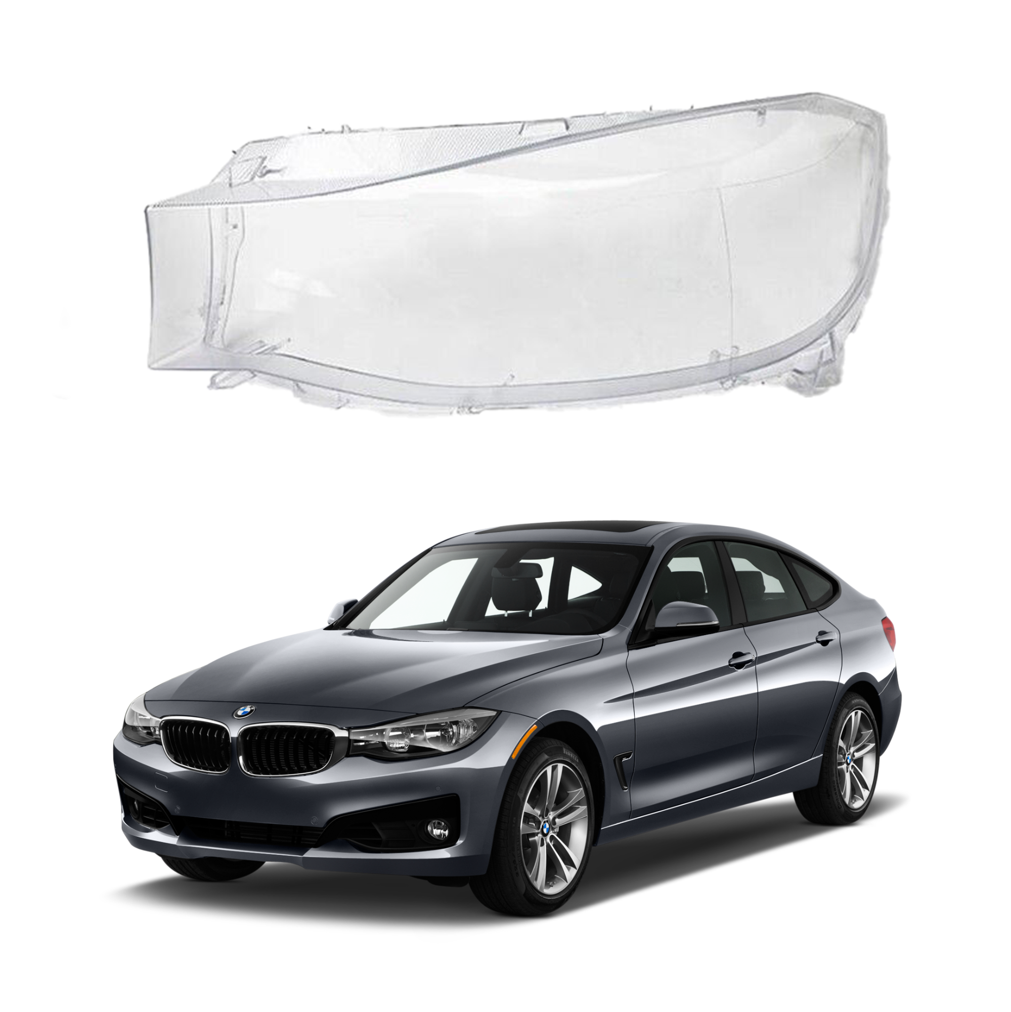 Ляво стъкло / капак за фар за BMW 3 GT F34, (13-16)