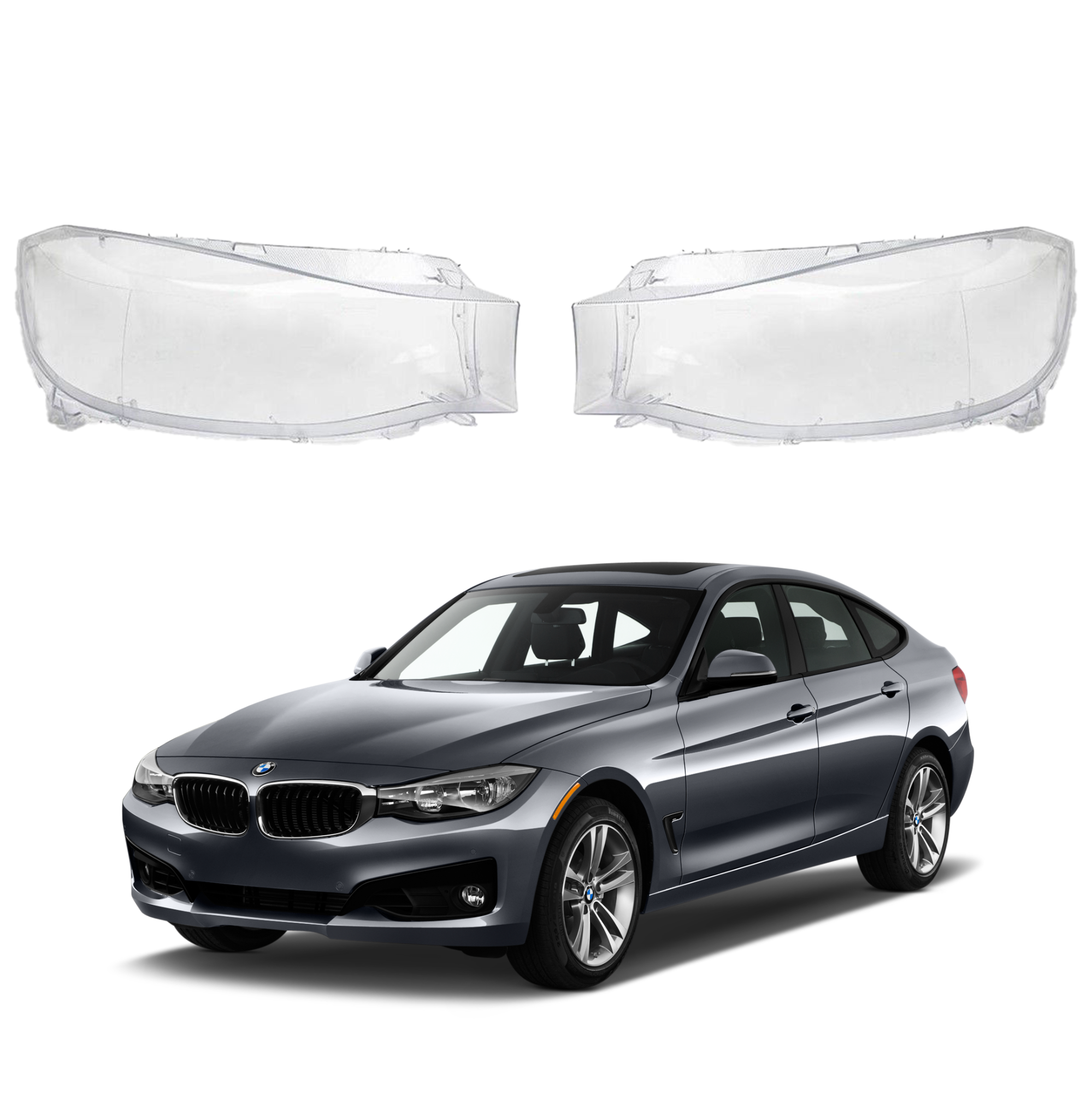 Комплект стъкла / капаци за фарове за BMW 3 Серия GT F34 (13-16), ляво