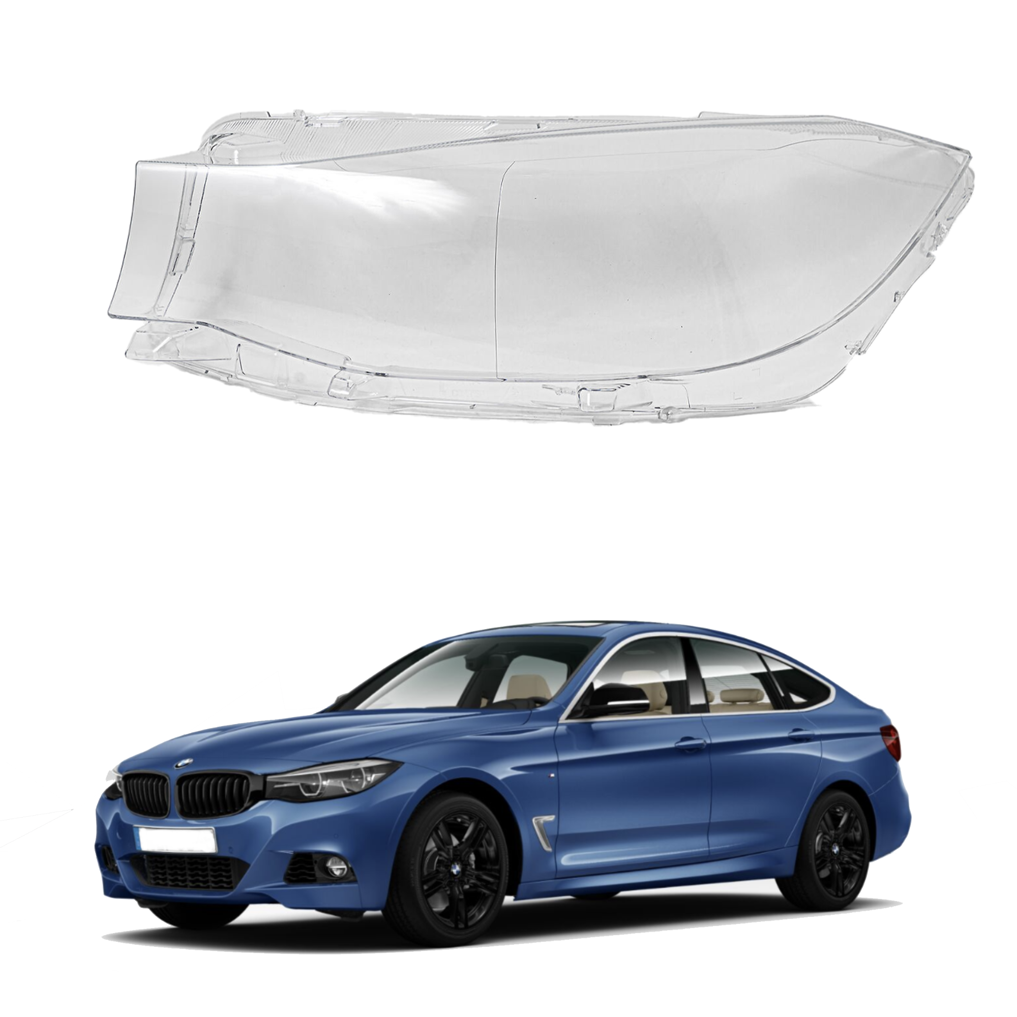 Ляво стъкло / капак за фар за BMW 3 GT F34, (16-20)