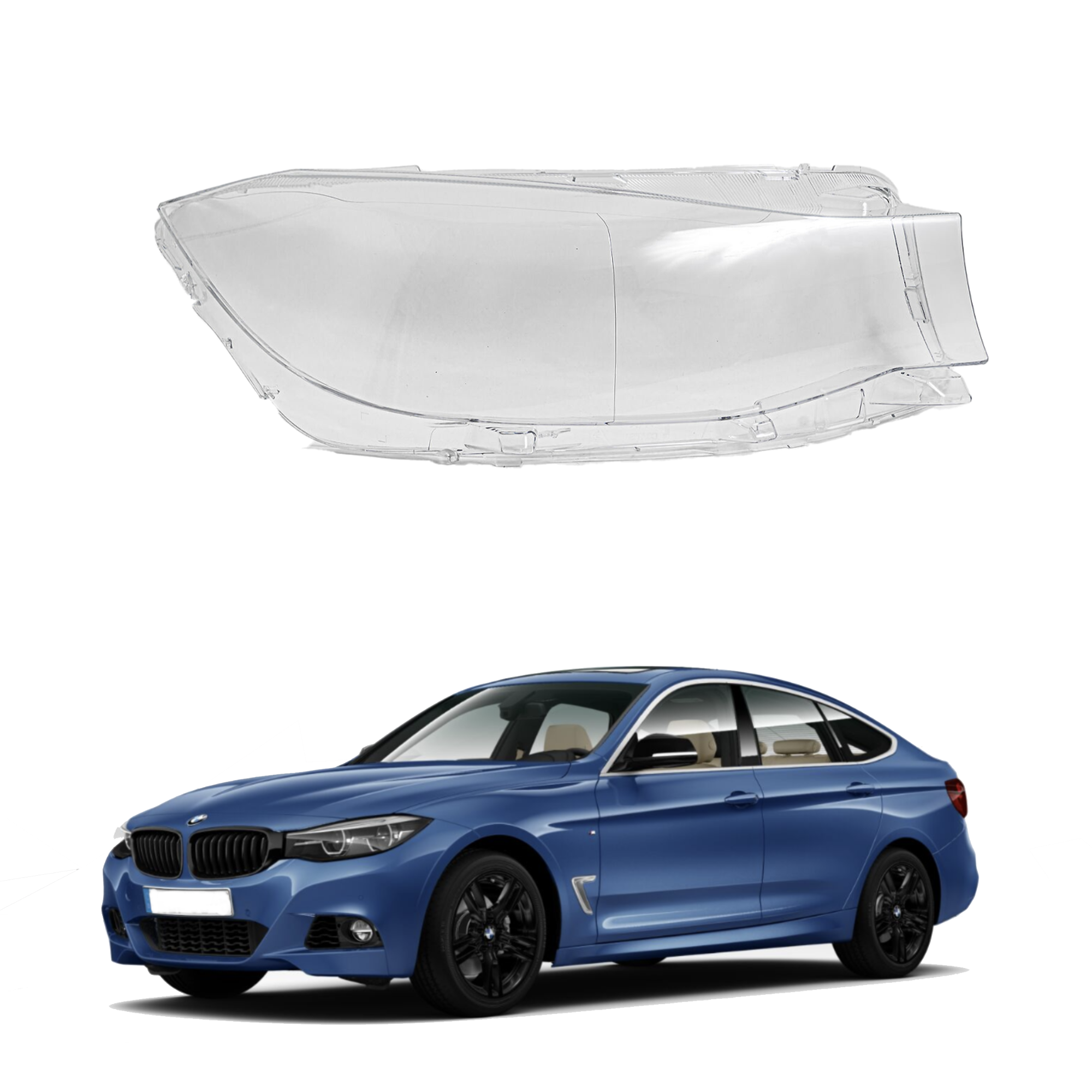 Дясно стъкло / капак за фар за BMW 3 GT F34, (16-20)