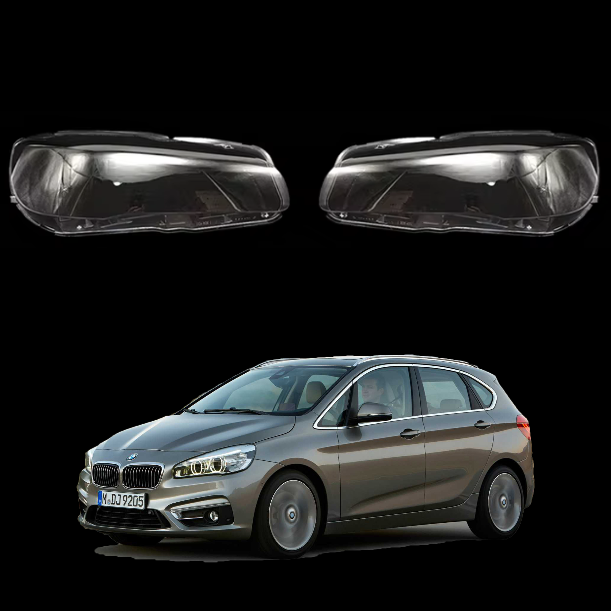 Комплект стъкла / капаци за фарове за BMW 2 Серия F45 F46, ляво и дясн
