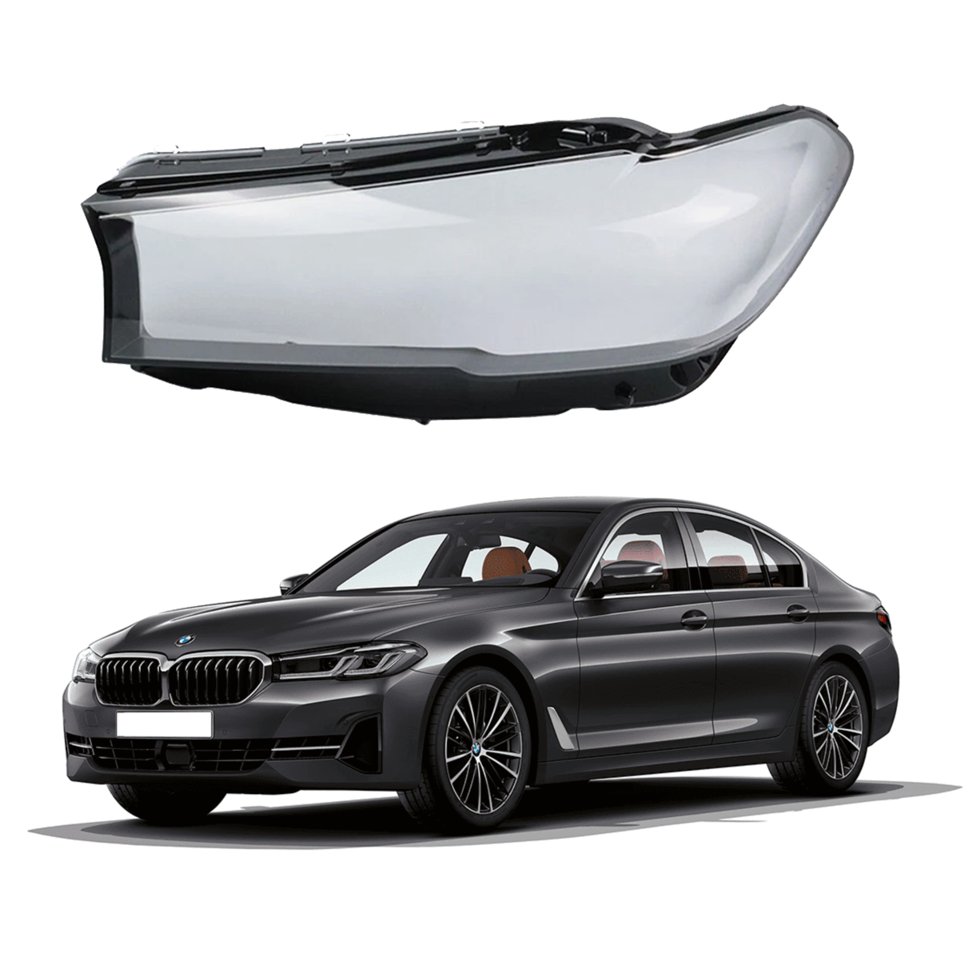 Ляво стъкло за фар на BMW 5 серия G30 G38 Facelift (2020-2022)
