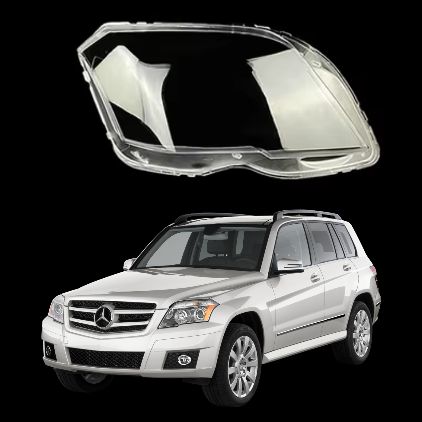 Дясно стъкло / капак за фар за Mercedes GLK X204 (07-12)