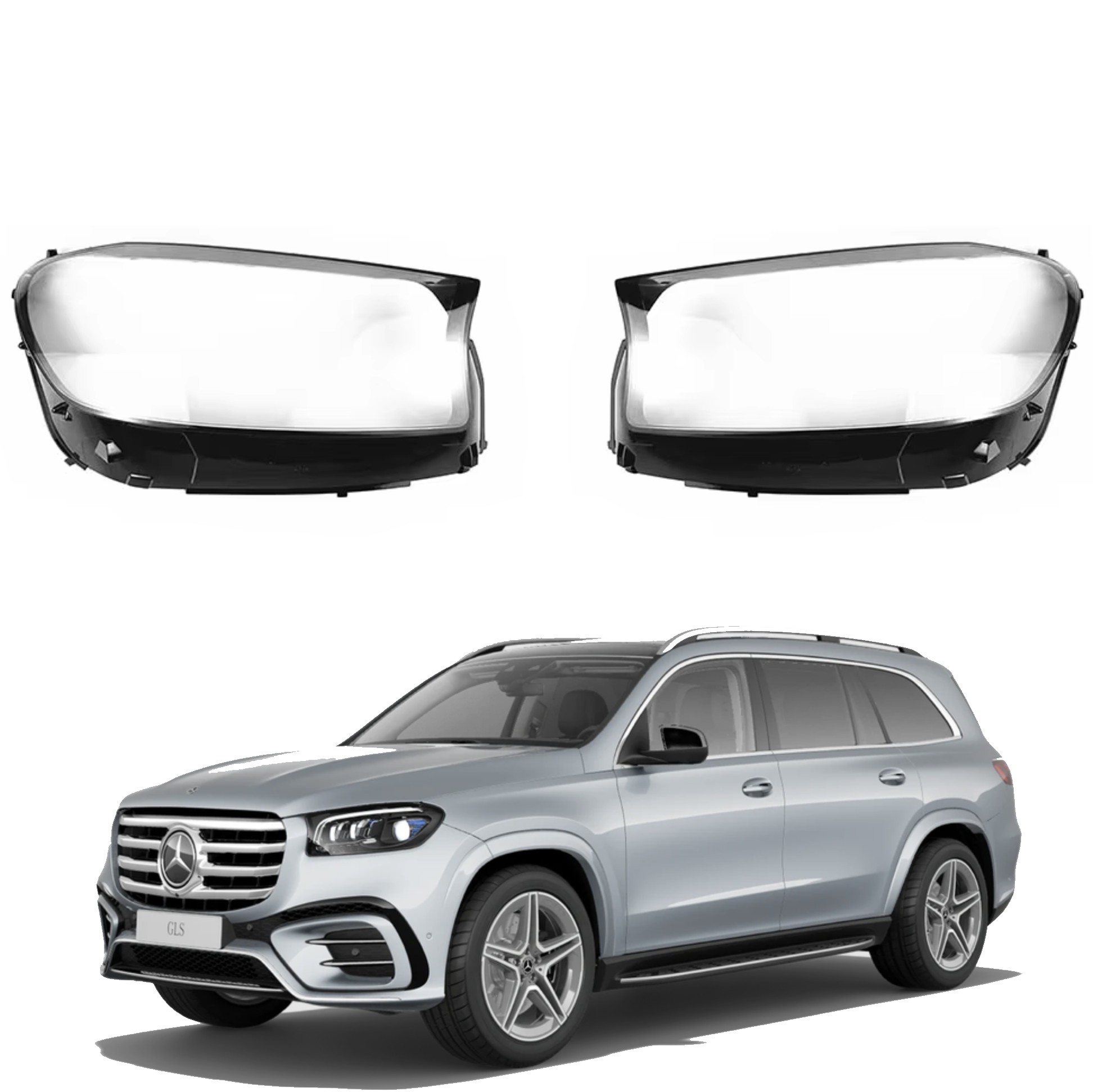 Комплект стъкла / капаци за фарове за Mercedes-Benz X167 GLS (20-24), 