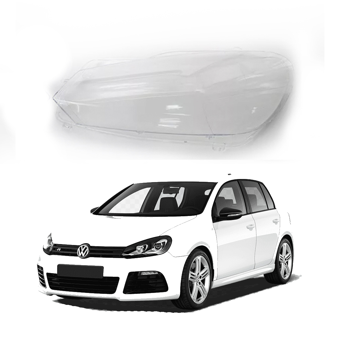 Ляво стъкло / капак за фар за VW Golf 6 (09-13)