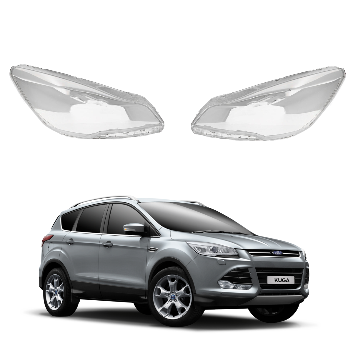 Комплект стъкла / капаци за фарове за Ford Kuga (13-16), ляво и дясно 