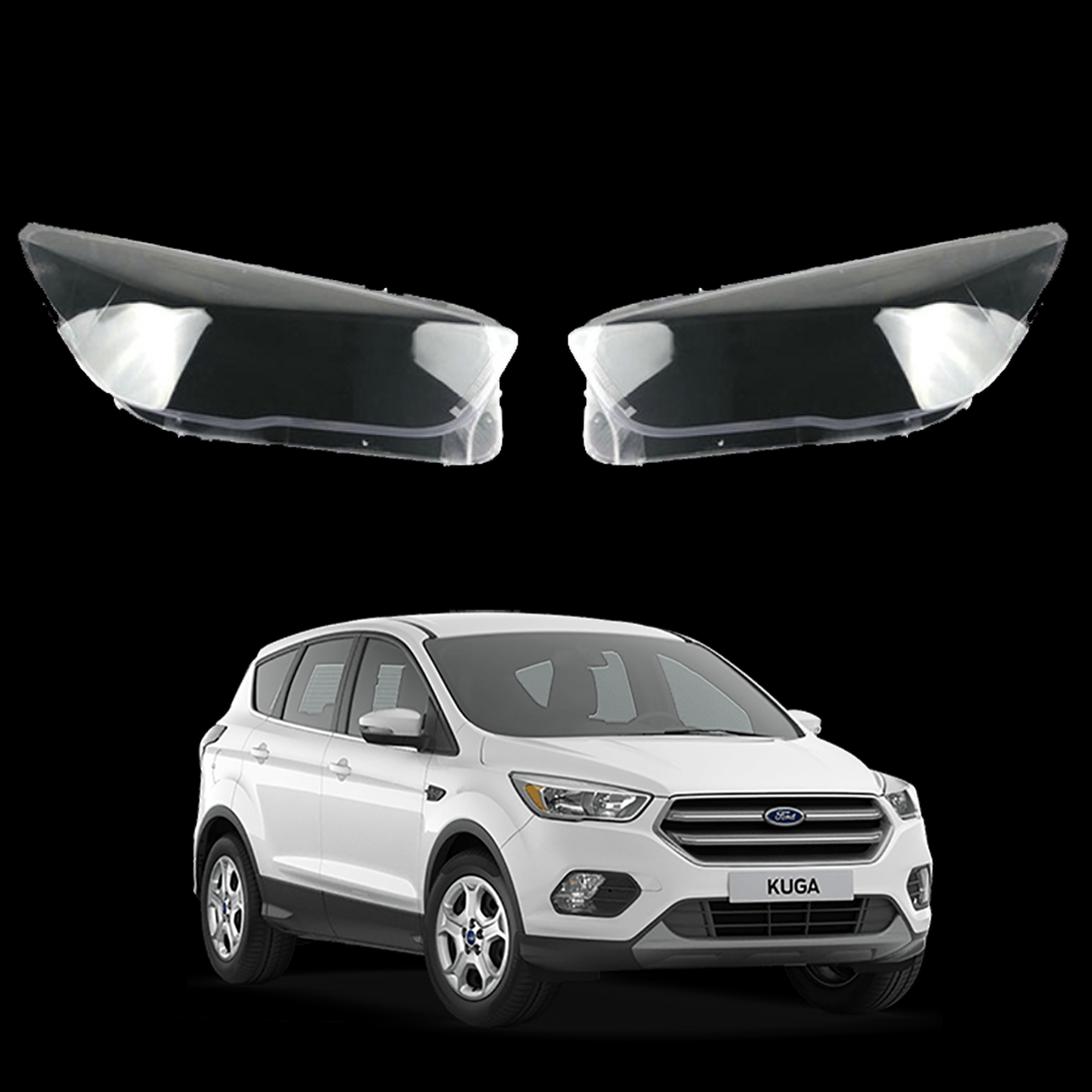 Комплект стъкла / капаци за фарове за Ford Kuga (16-19), ляво и дясно 