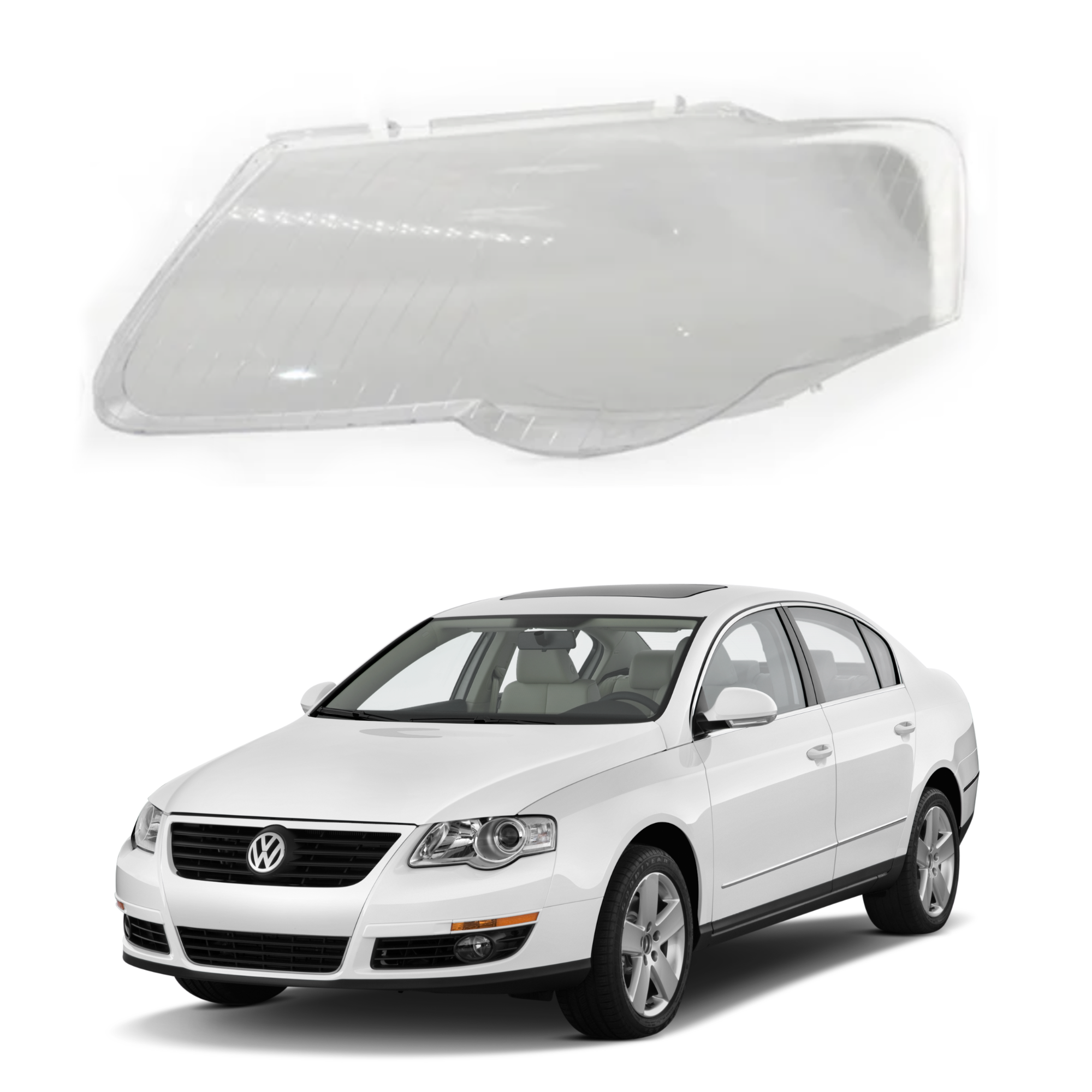 Ляво стъкло / капак за фар VW Passat B6 (06-11)