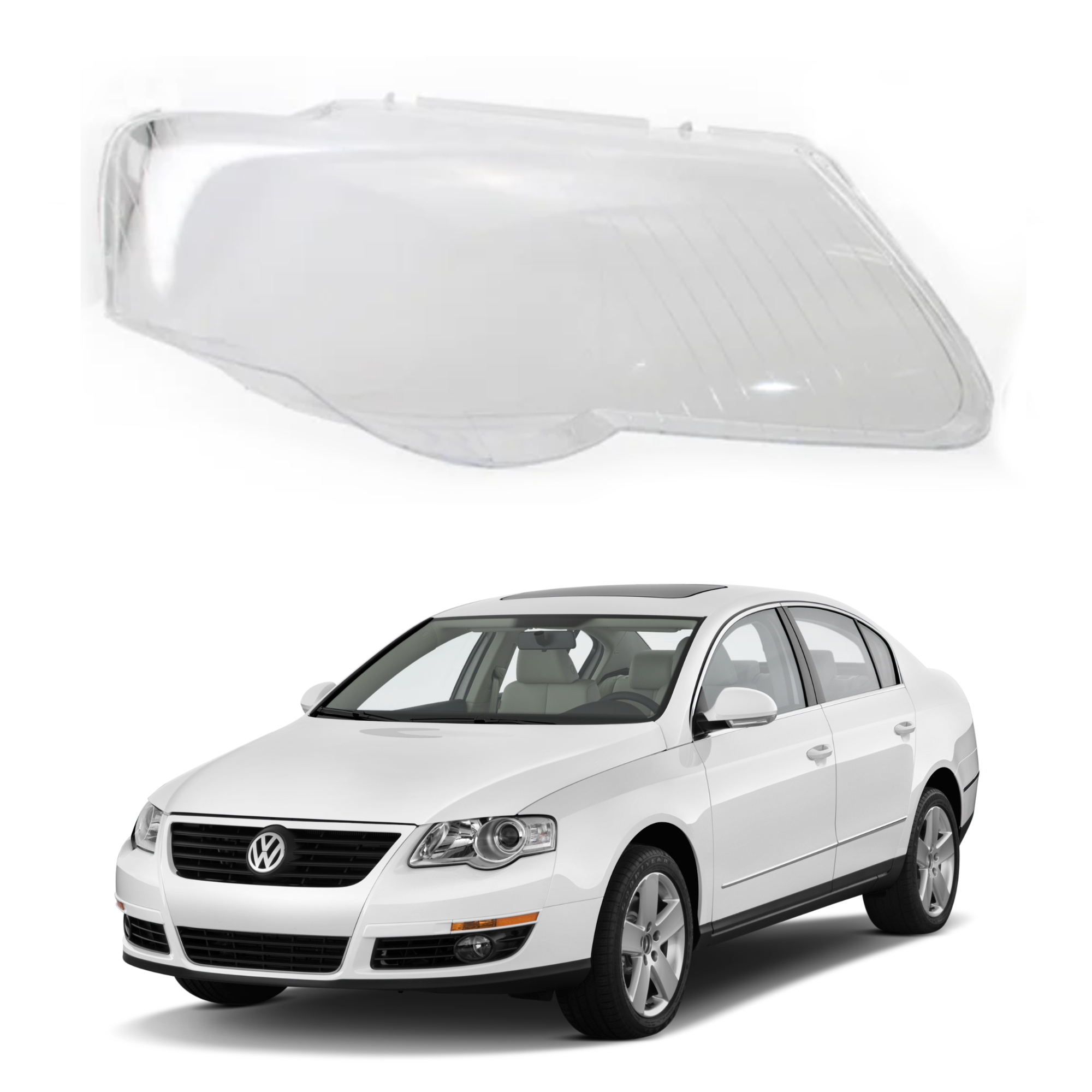 Дясно стъкло / капак за фар VW Passat B6 (06-11)
