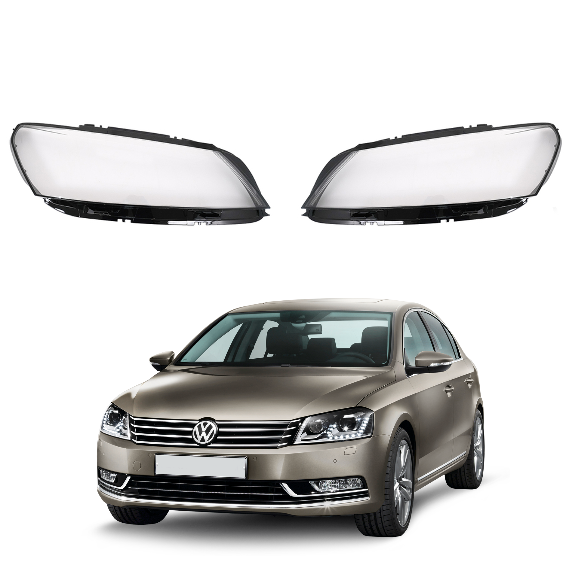 Комплект стъкла / капаци за фарове VW Passat B7 (12-16)