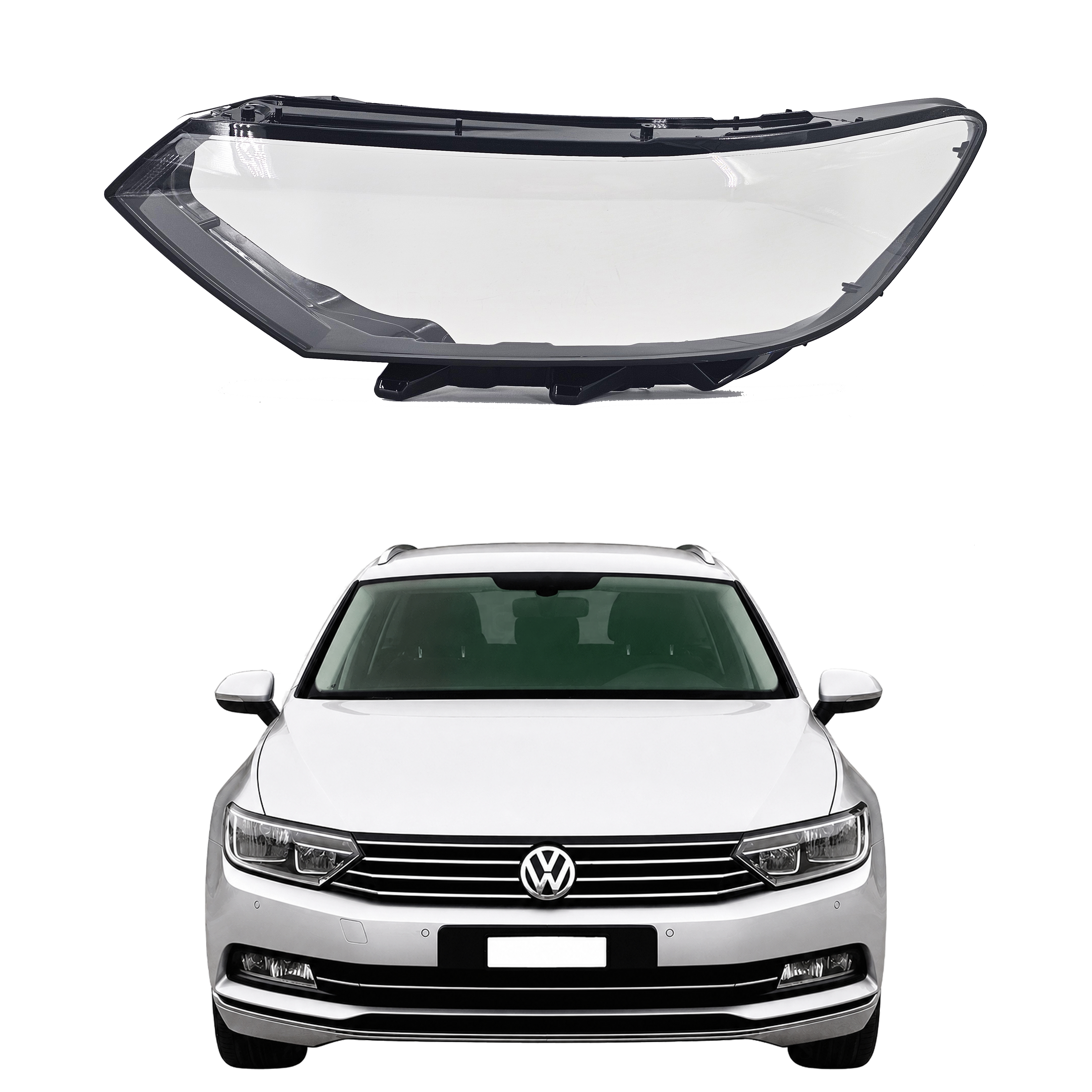 Ляво стъкло за фар за VW Passat B8 (2014-2020)