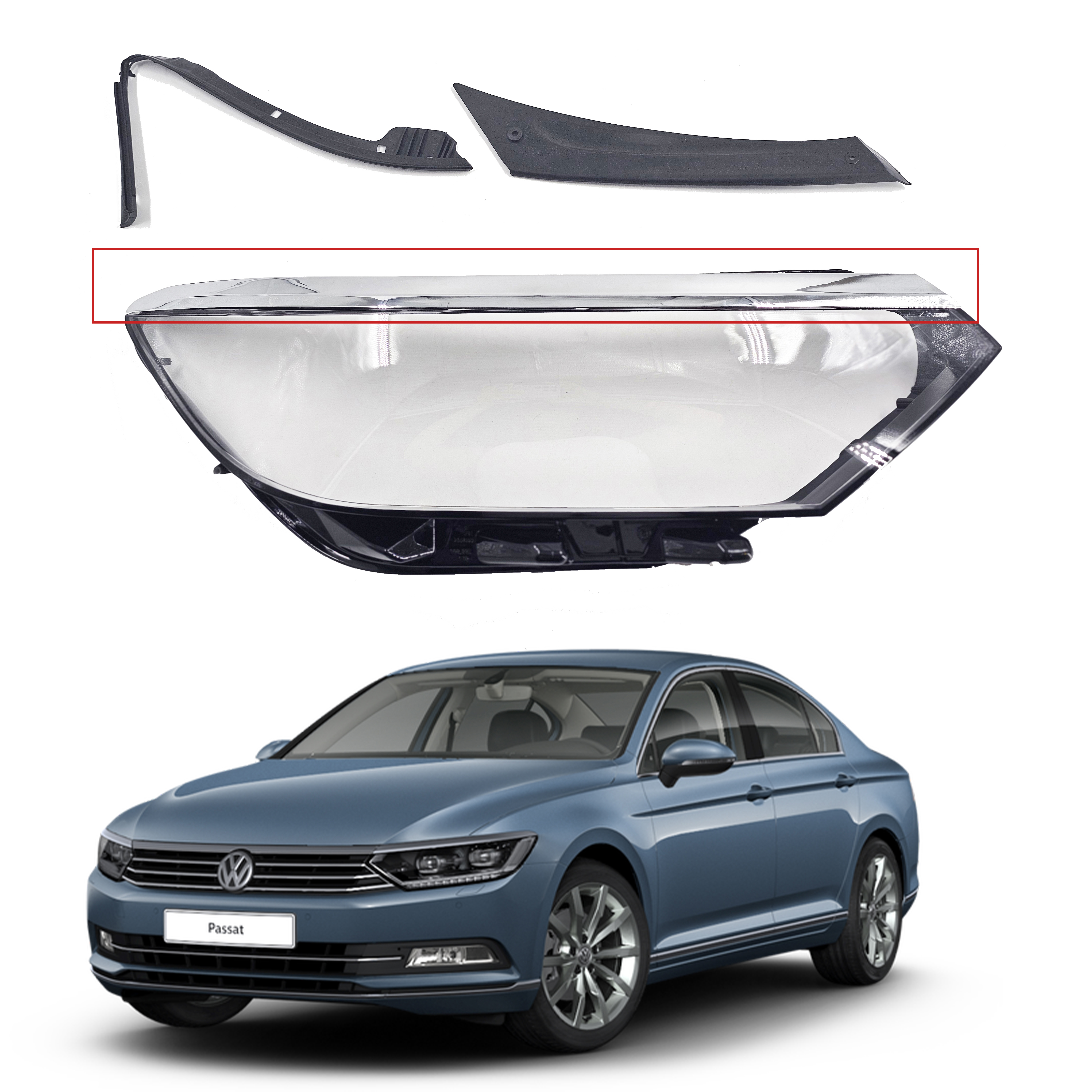Дясно стъкло / капак за фар VW Passat B8 IQ Light FULL LED Matrix (201