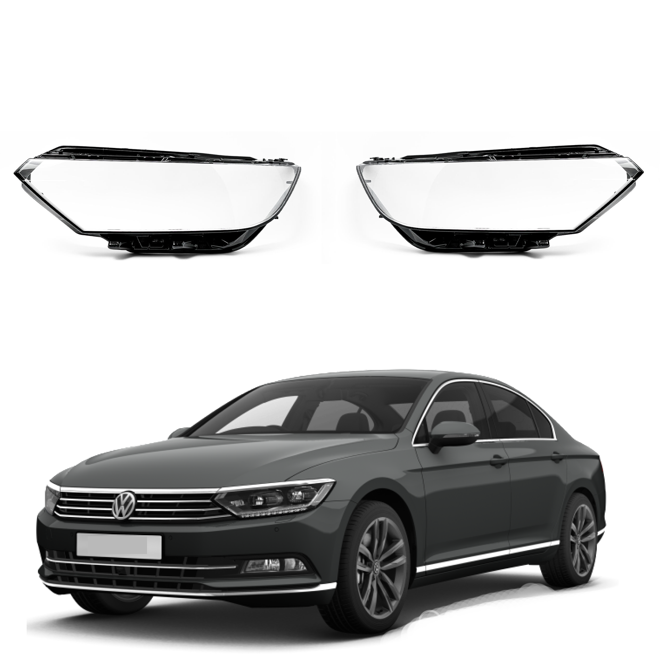 Комплект стъкла / капаци за фарове VW Passat B8 (16-18)