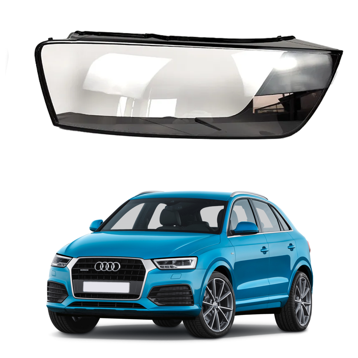 Ляво стъкло / капак за фар Audi Q3 (15-18)